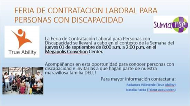 Feria promoverá oportunidades para personas con discapacidad