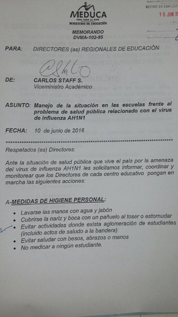 Meduca recomienda tomar medida contra el virus A (H1N1)