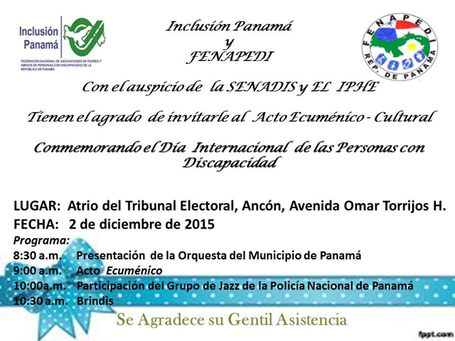 Una serie de actividades se realizarán el próximo 2 de diciembre en ocasión de la conmemoración del Día Internacional de las Personas con Discapacidad. 
