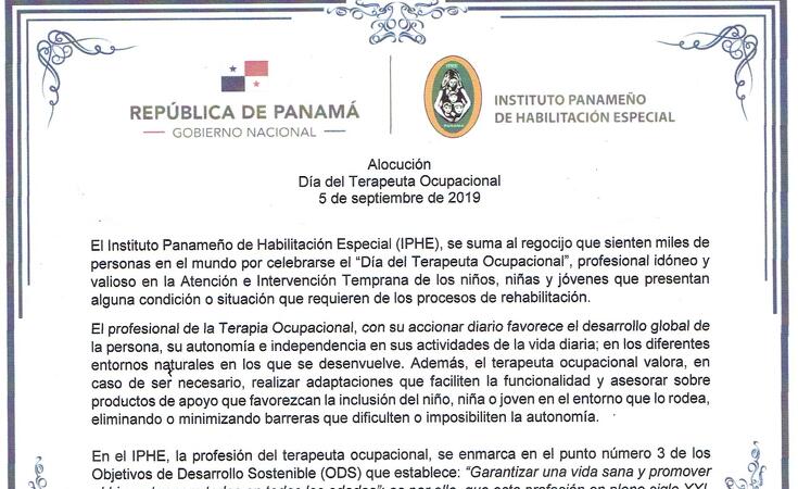 Alocución Día del Terapeuta Ocupacional
