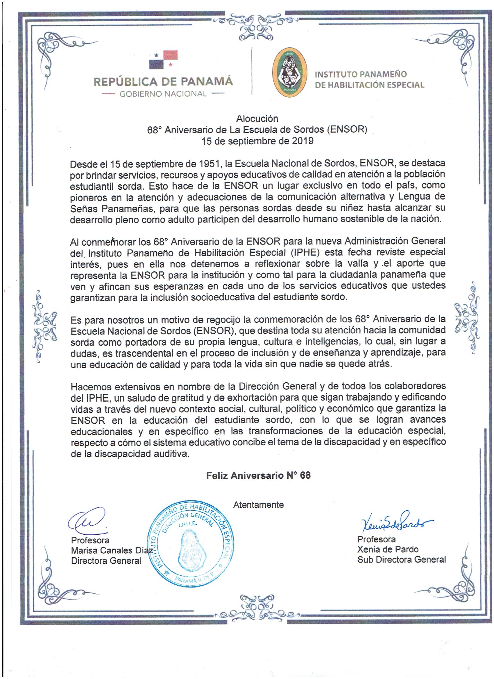 Aniversario Escuela de Sordos  (ENSOR)