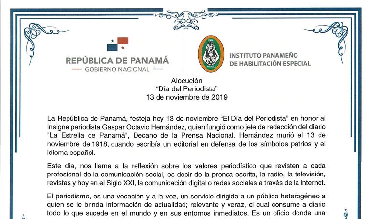 Alocución del Día de los Periodistas 