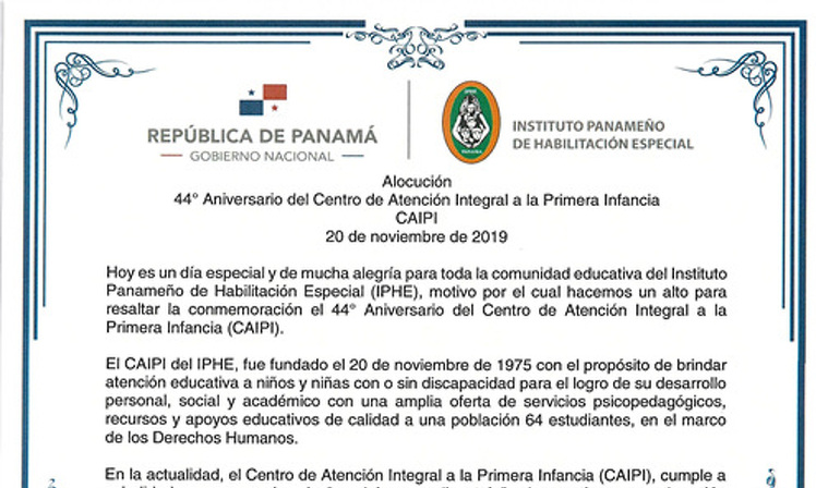 Aniversario del Centro de Atención Integral a la Primera Infancia ( CAIPI )