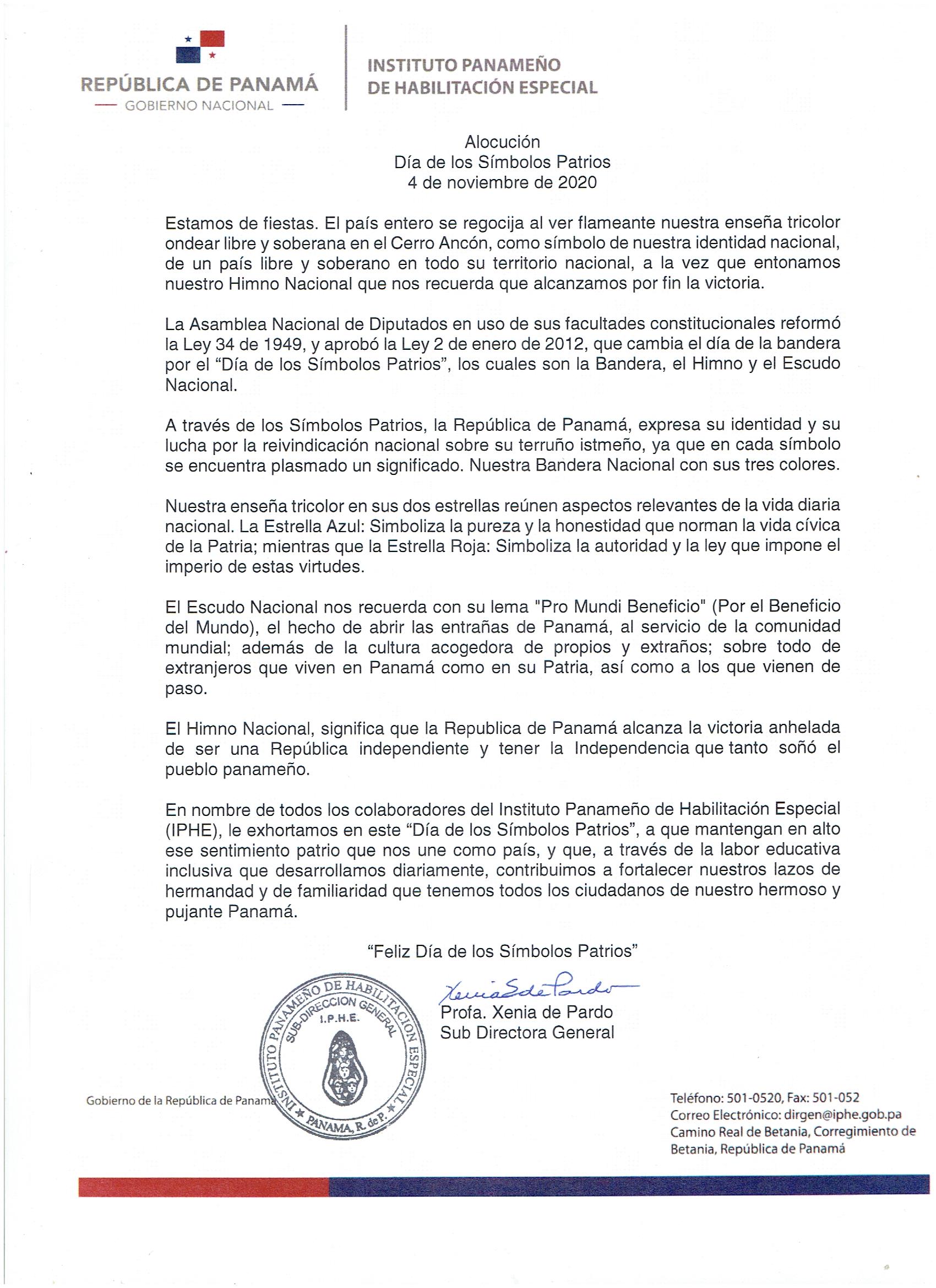 Día de los Símbolos Patrios 4 de Noviembre