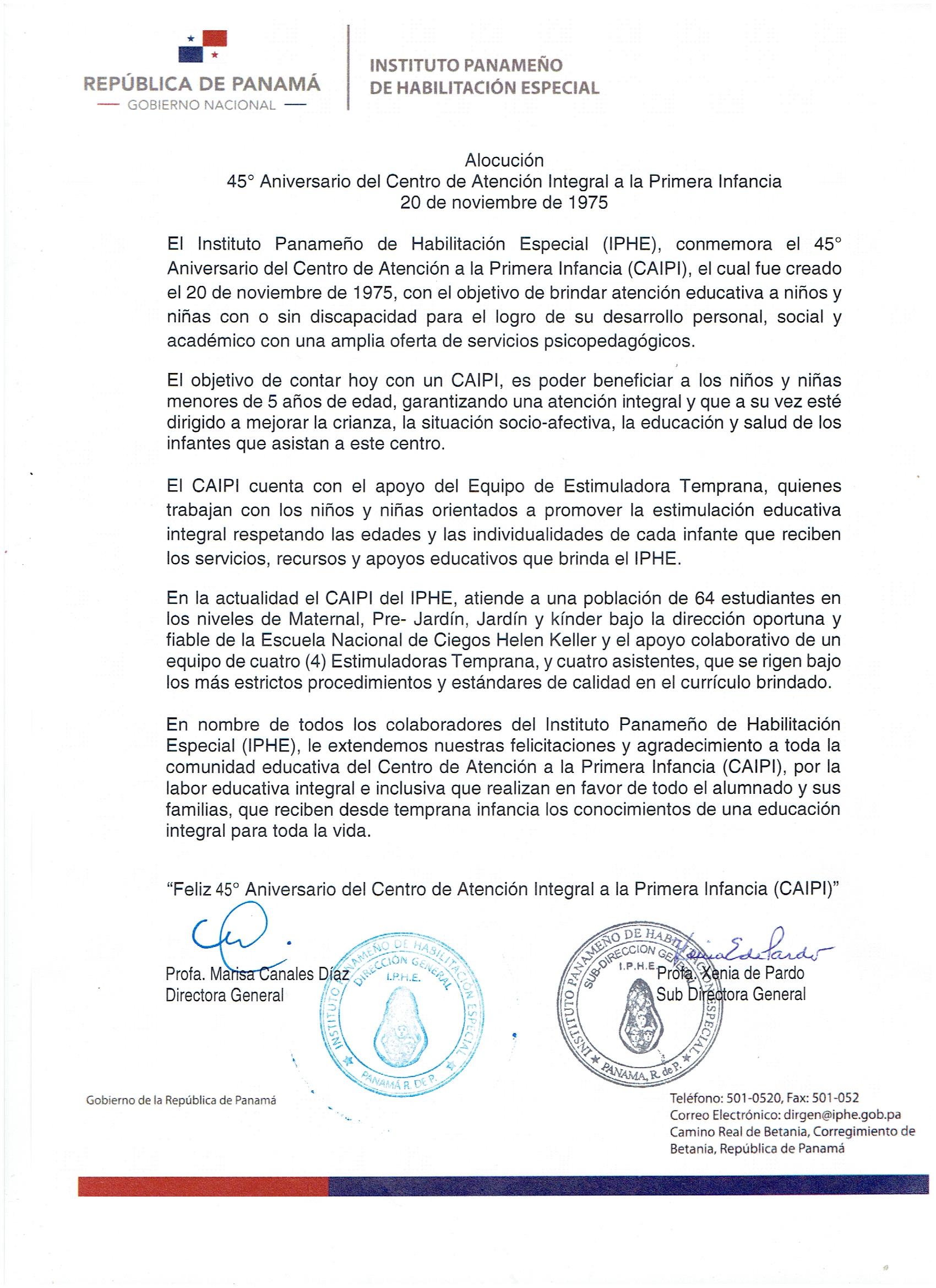 45º Aniversario del Centro de Atención Integral a la Primera Infancia  