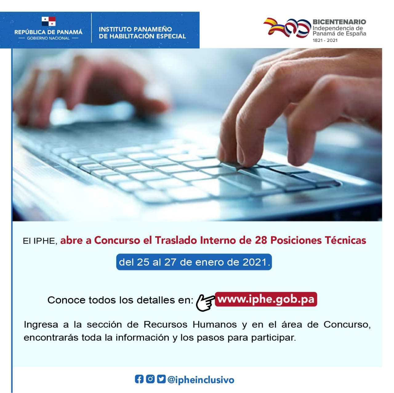 Concurso de traslado interno para personal técnico del IPHE 