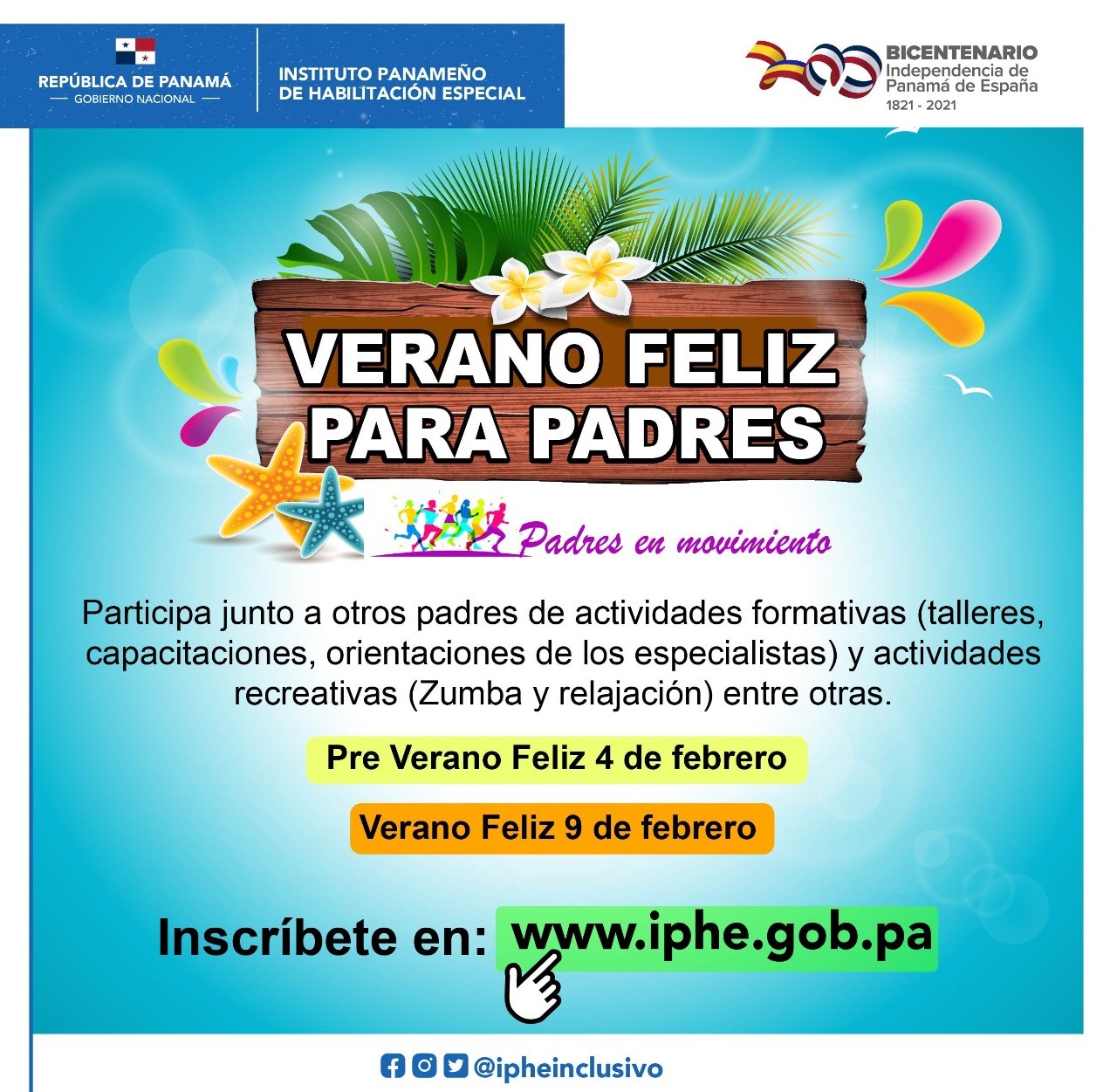 El IPHE realiza actividad de capacitación:  Verano Feliz “Padres en Movimiento”