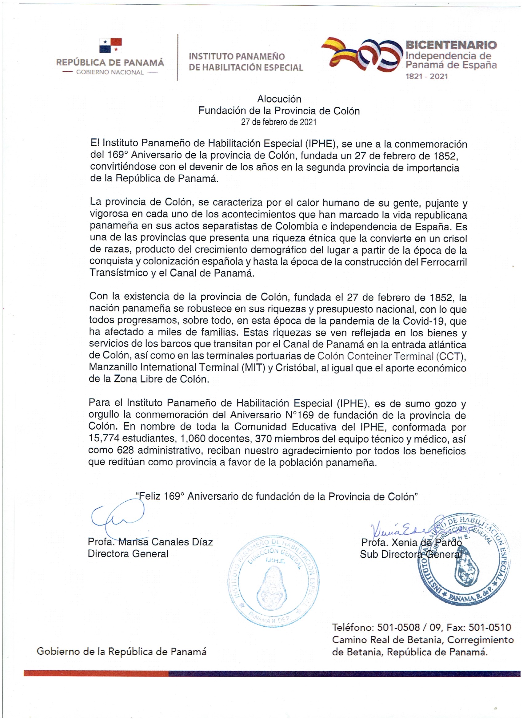 Fundación de la Provincia de Colón 