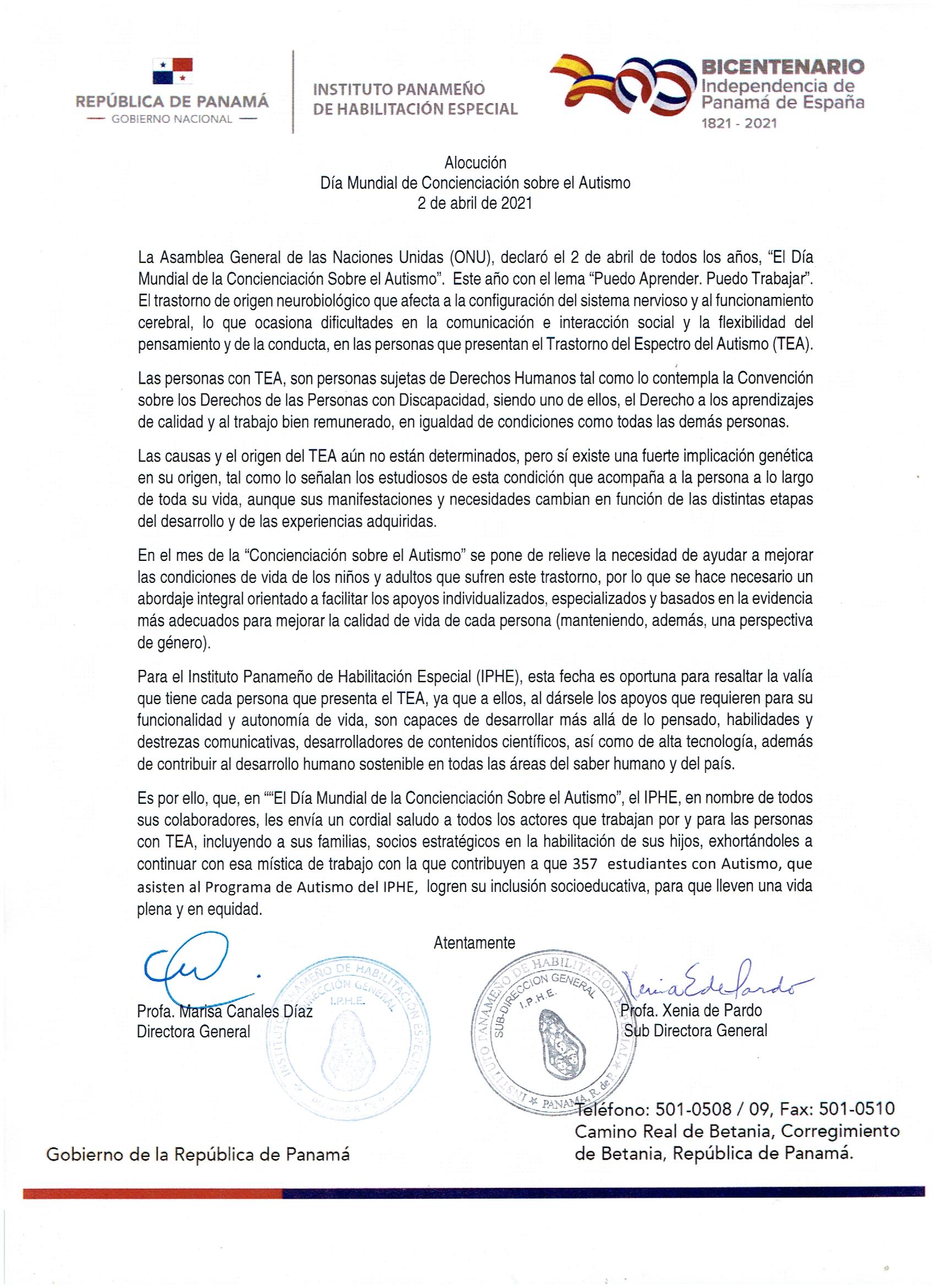 Día Mundial de Concienciación Sobre el Autismo  