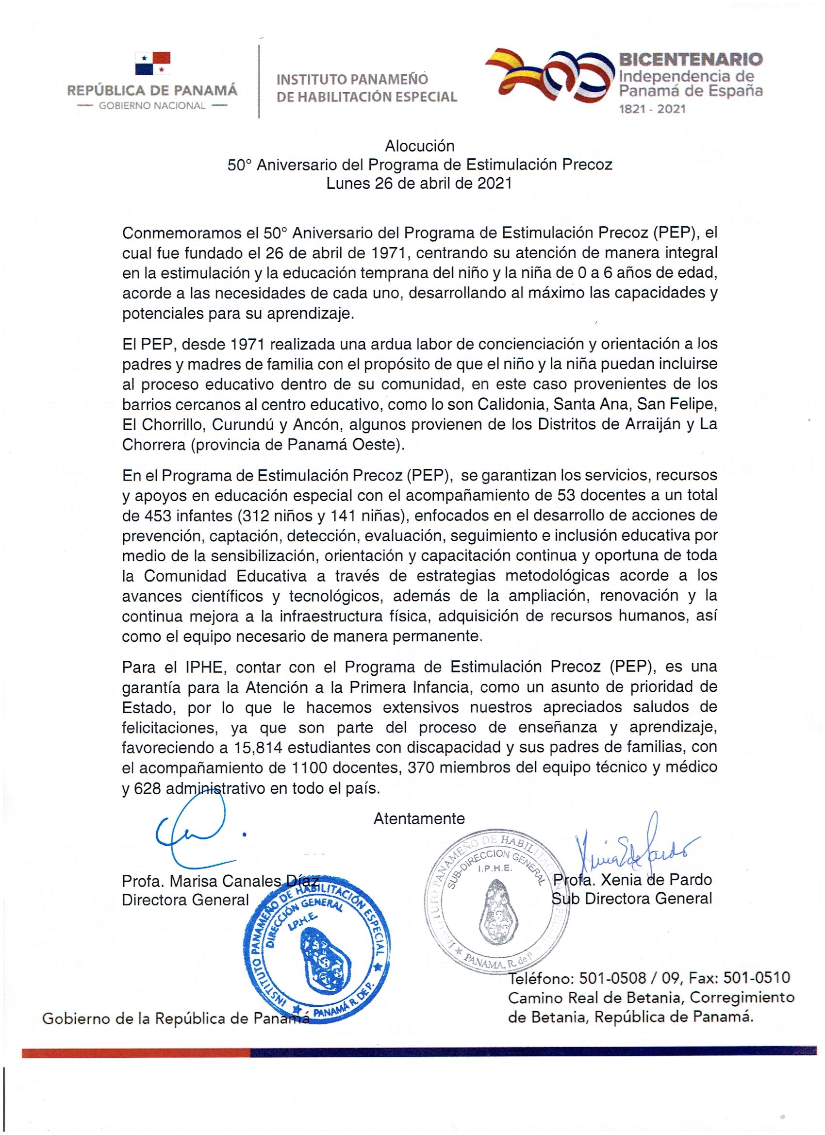 50º Aniversario del Programa de Estimulaciòn Precoz 