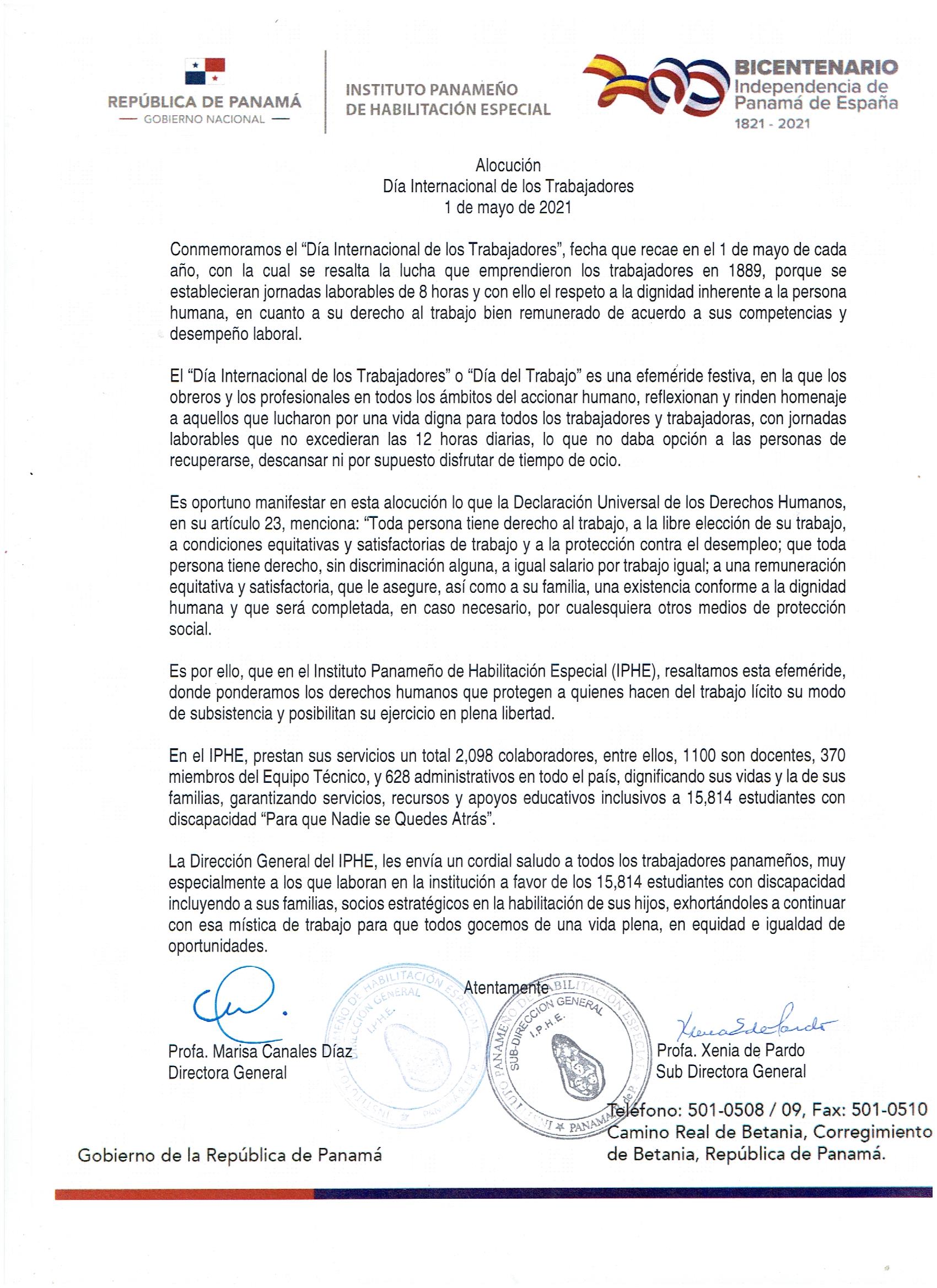 Día Internacional de los trabajadores 