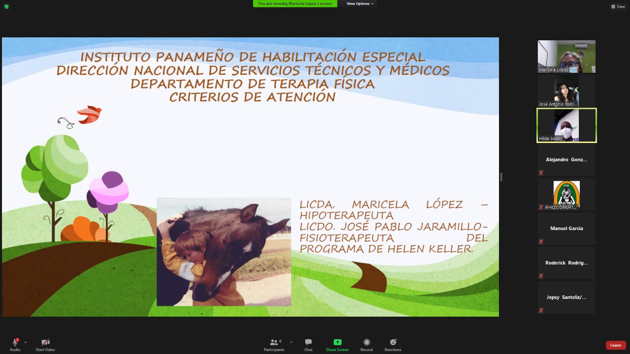 Docencia para recibir atención en el servicio de  Equinoterapia