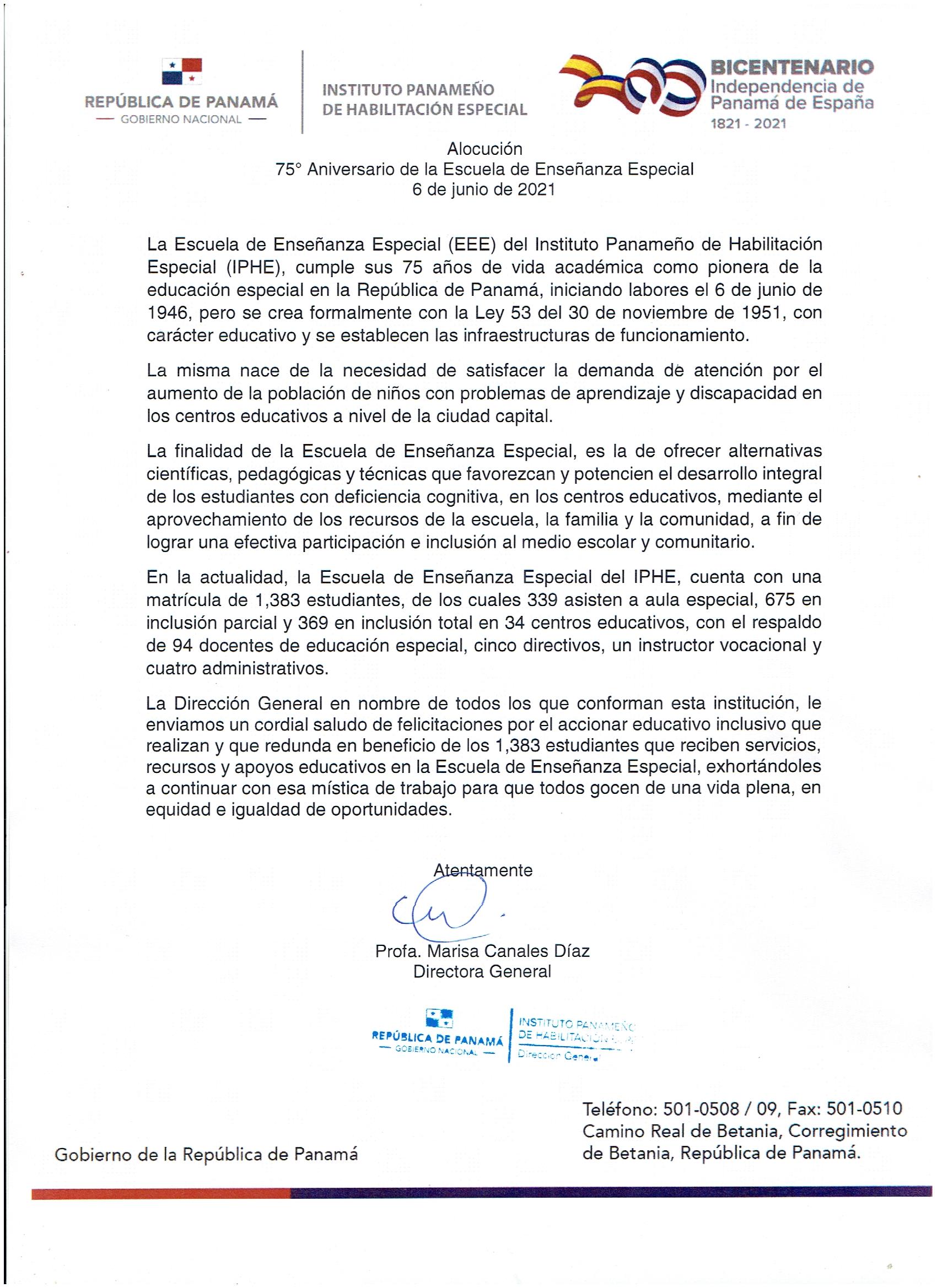 75º Aniversario de la Escuela de Enseñanza Especial 