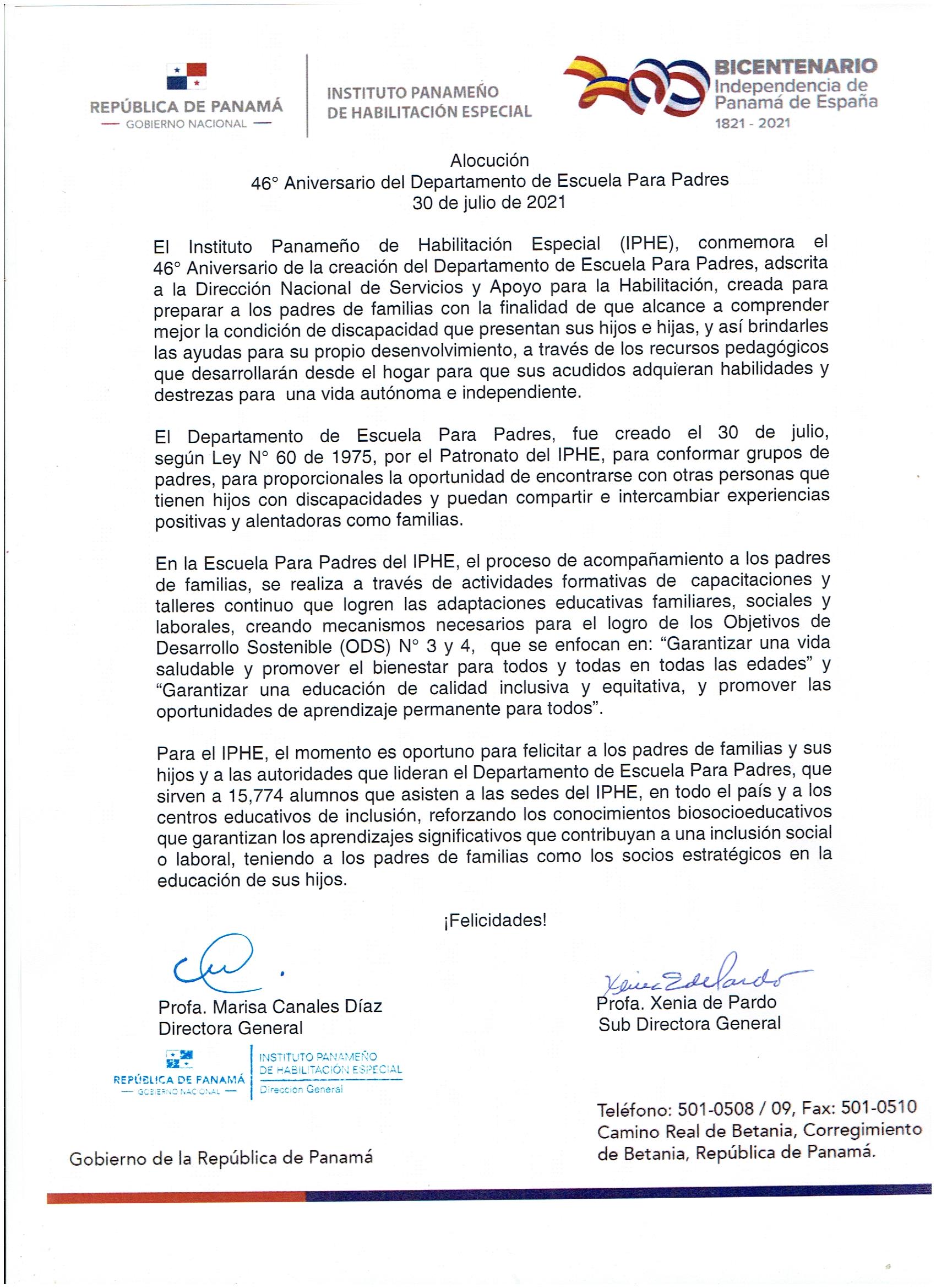 46º Aniversario del Departamento de Escuela para Padres