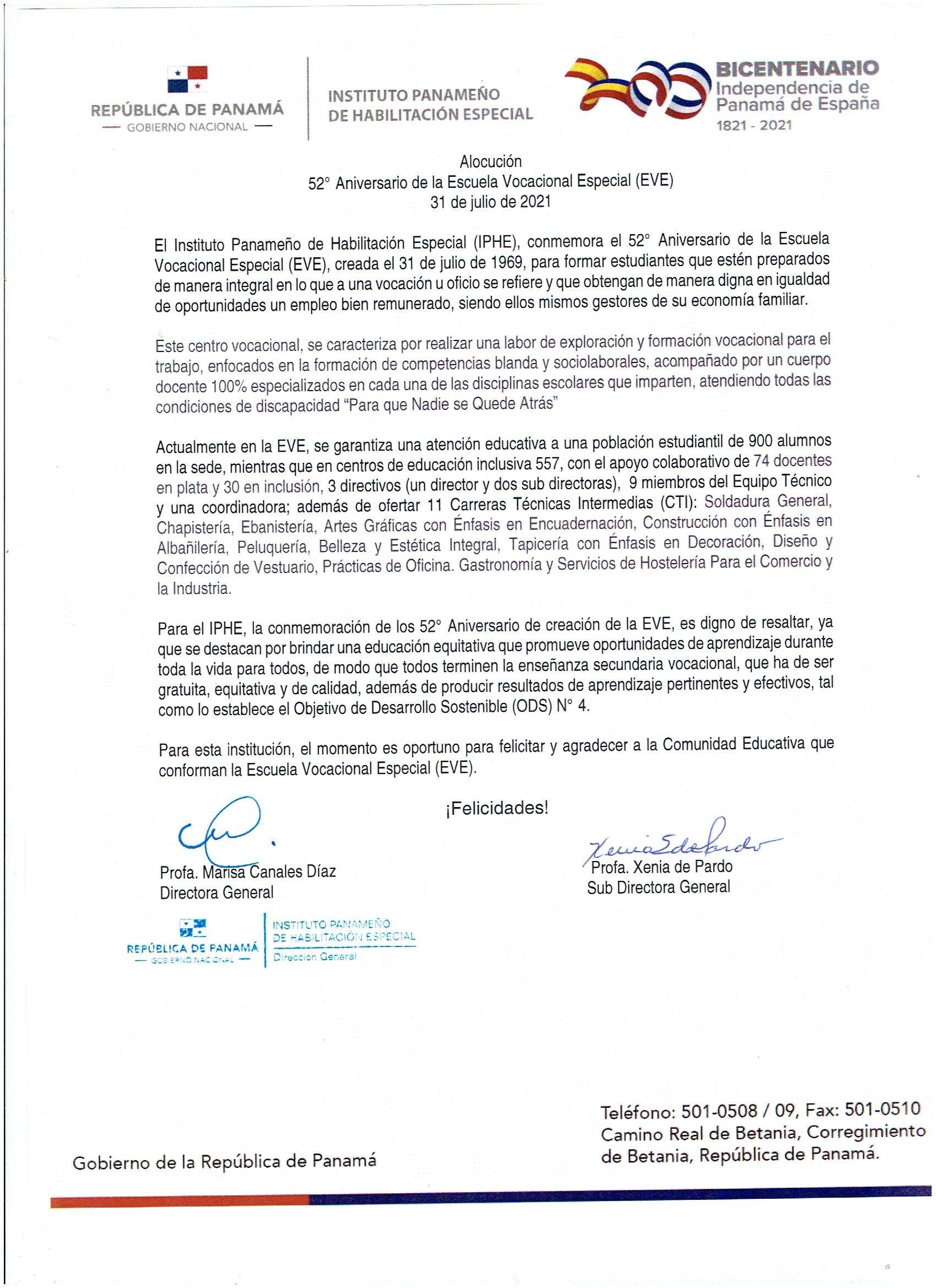 52º Aniversario de la Escuela Vocacional Especial (EVE)