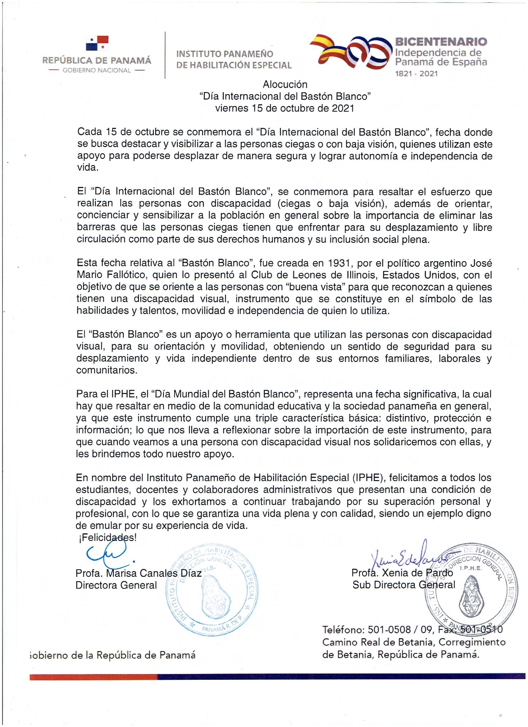 Día Internacional del Bastón Blanco 