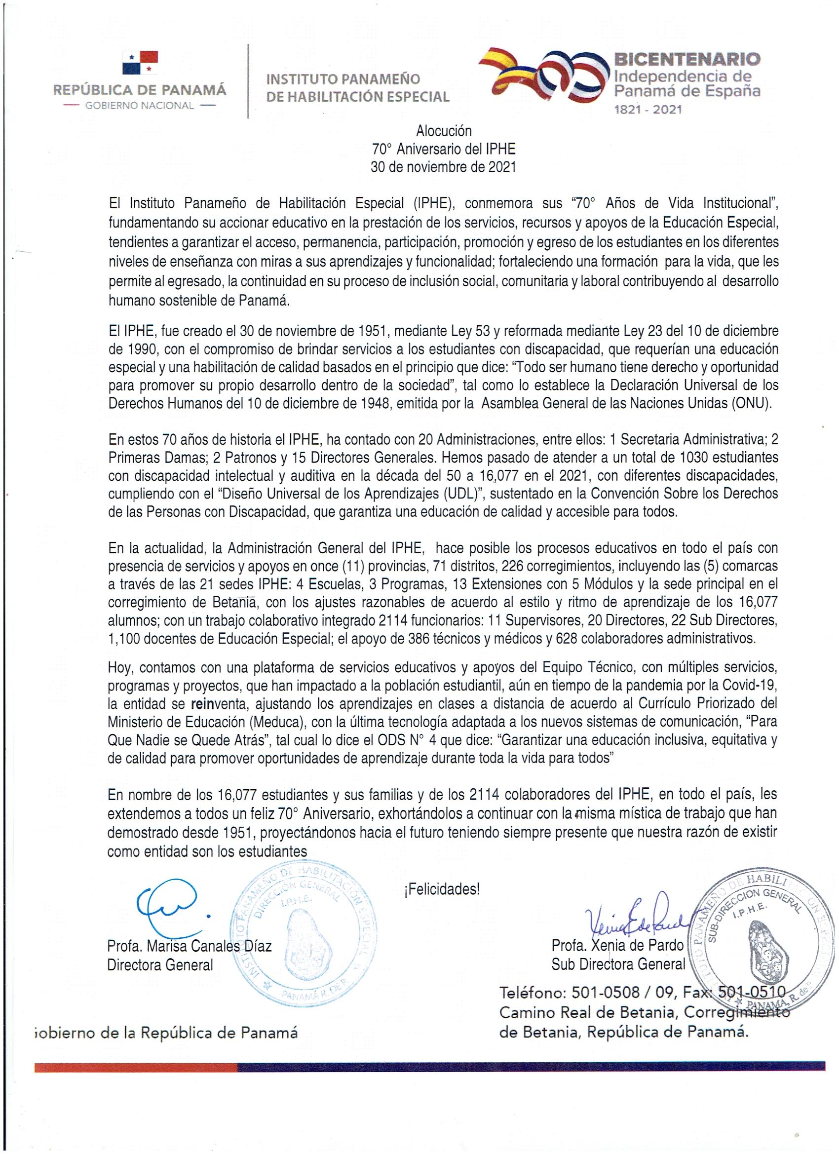 70º Aniversario del IPHE 