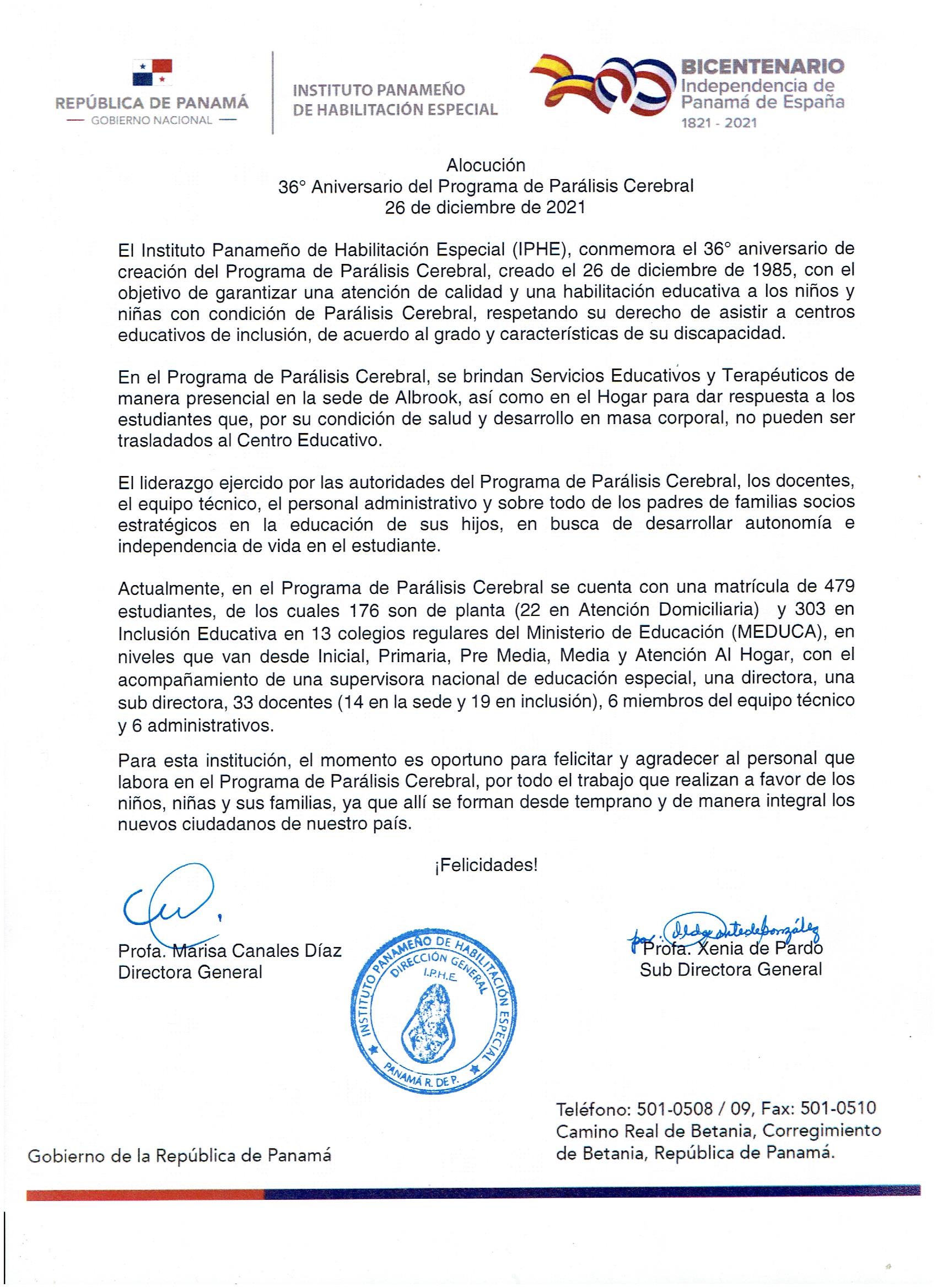 36º Aniversario del Programa de Parálisis Cerebral 