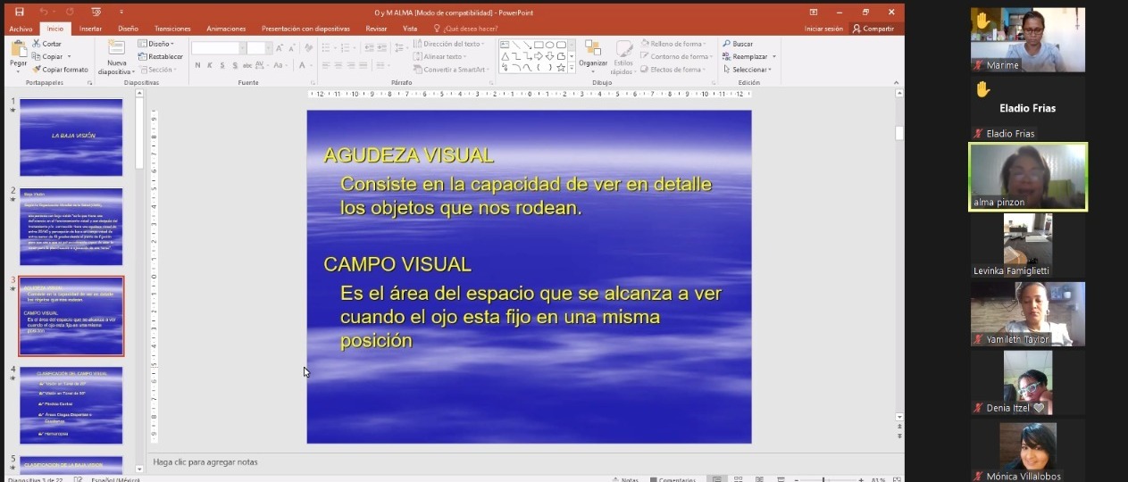 Educadores se familiarizan acerca del manejo de los instrumentos de evaluación especializados para valorar el alumno con baja visión