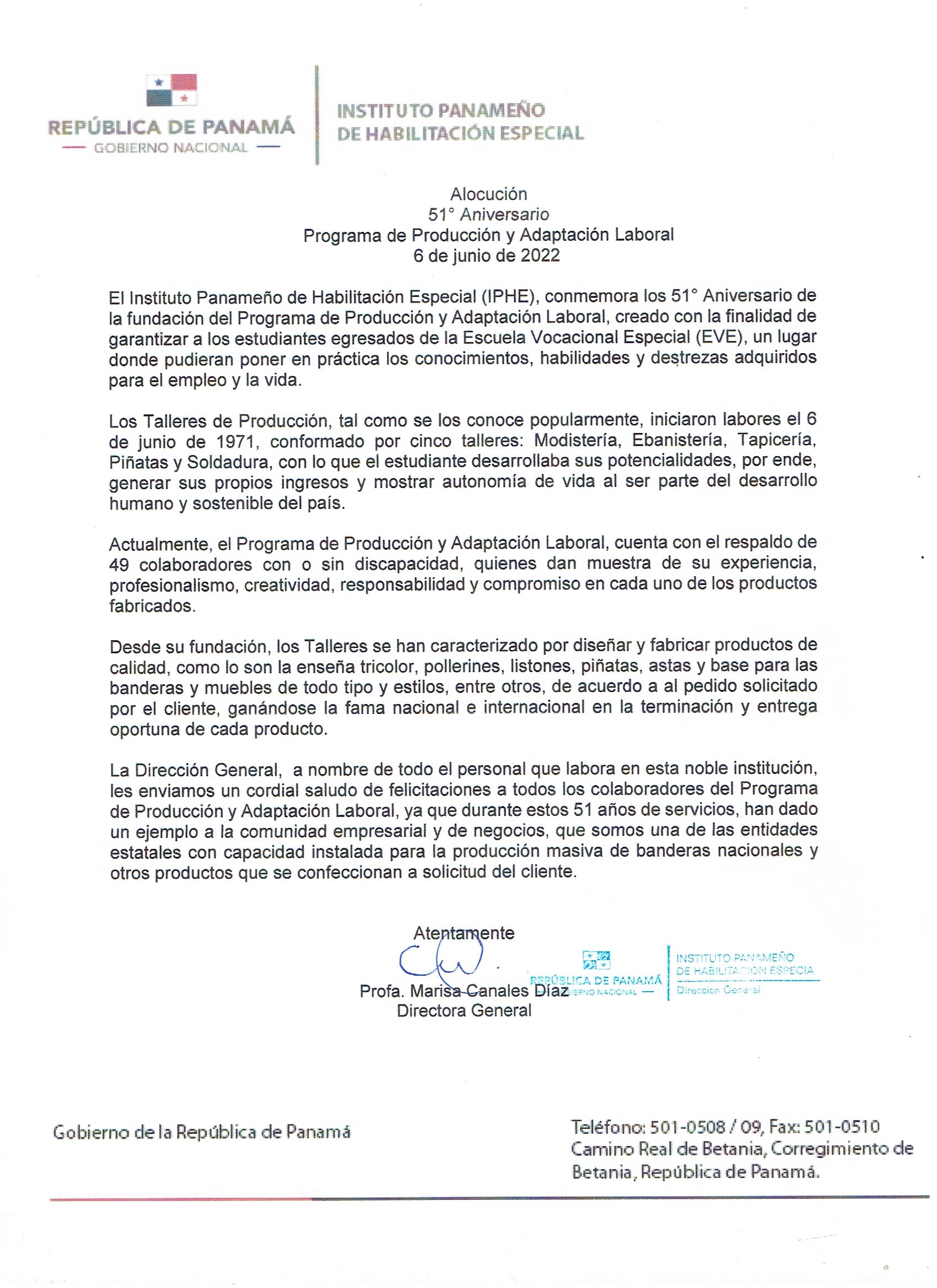 51º Aniversario Programa de Producción y Adaptación Laboral 