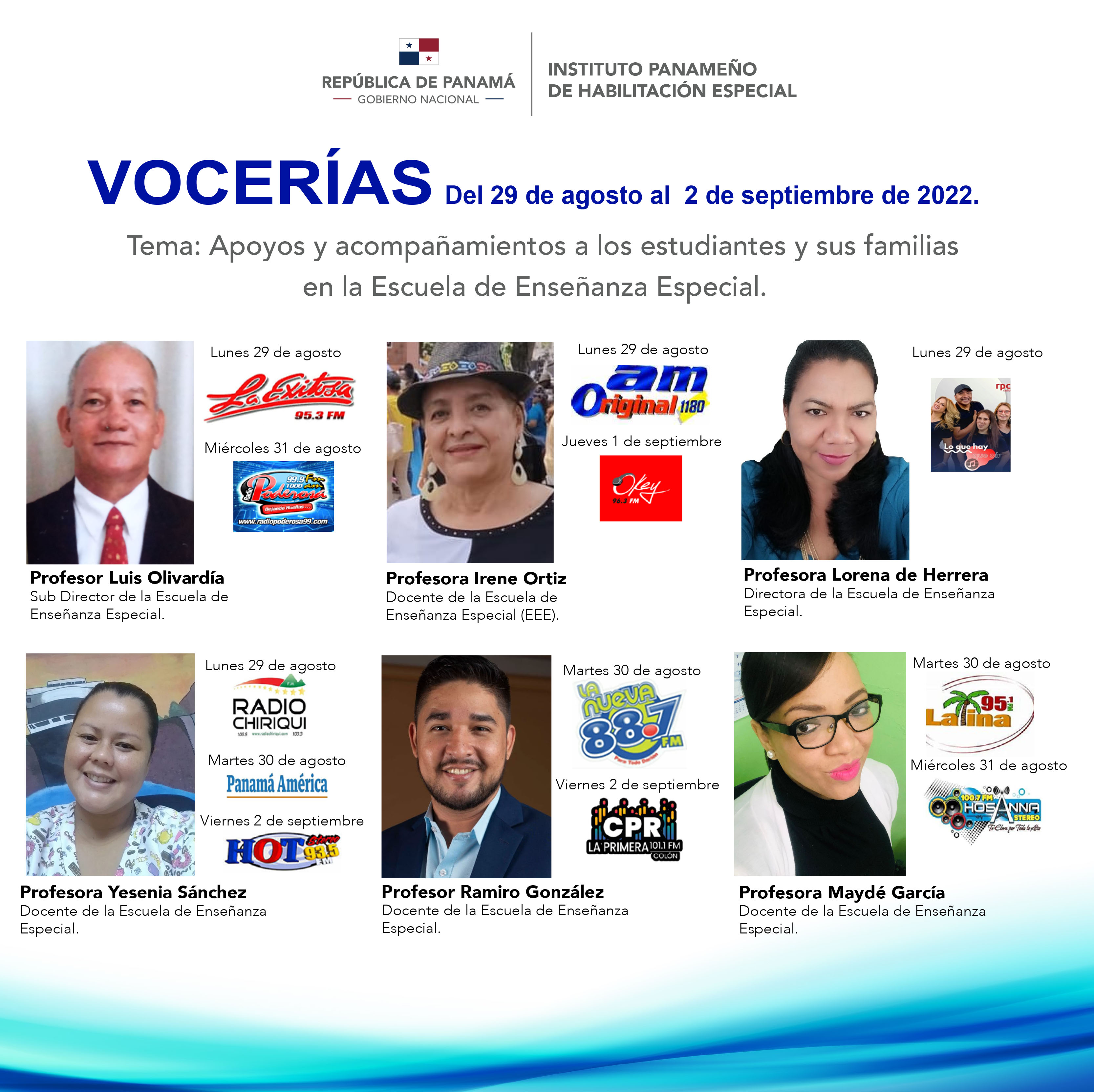 VOCERIA  Del 29 de agosto al 2 de sept de 2022