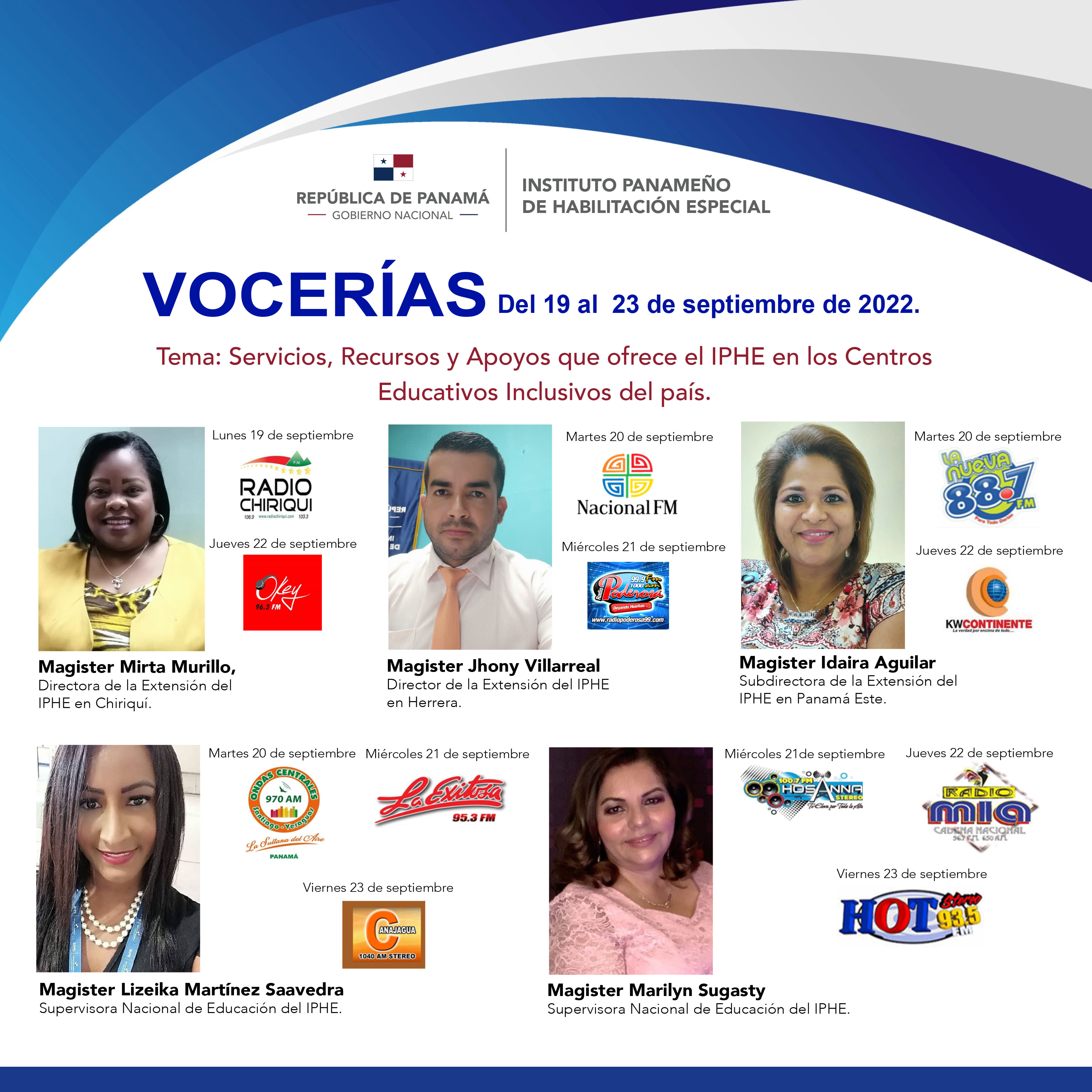 VOCERIA  Del 19 al  23 de septiembre de 2022.