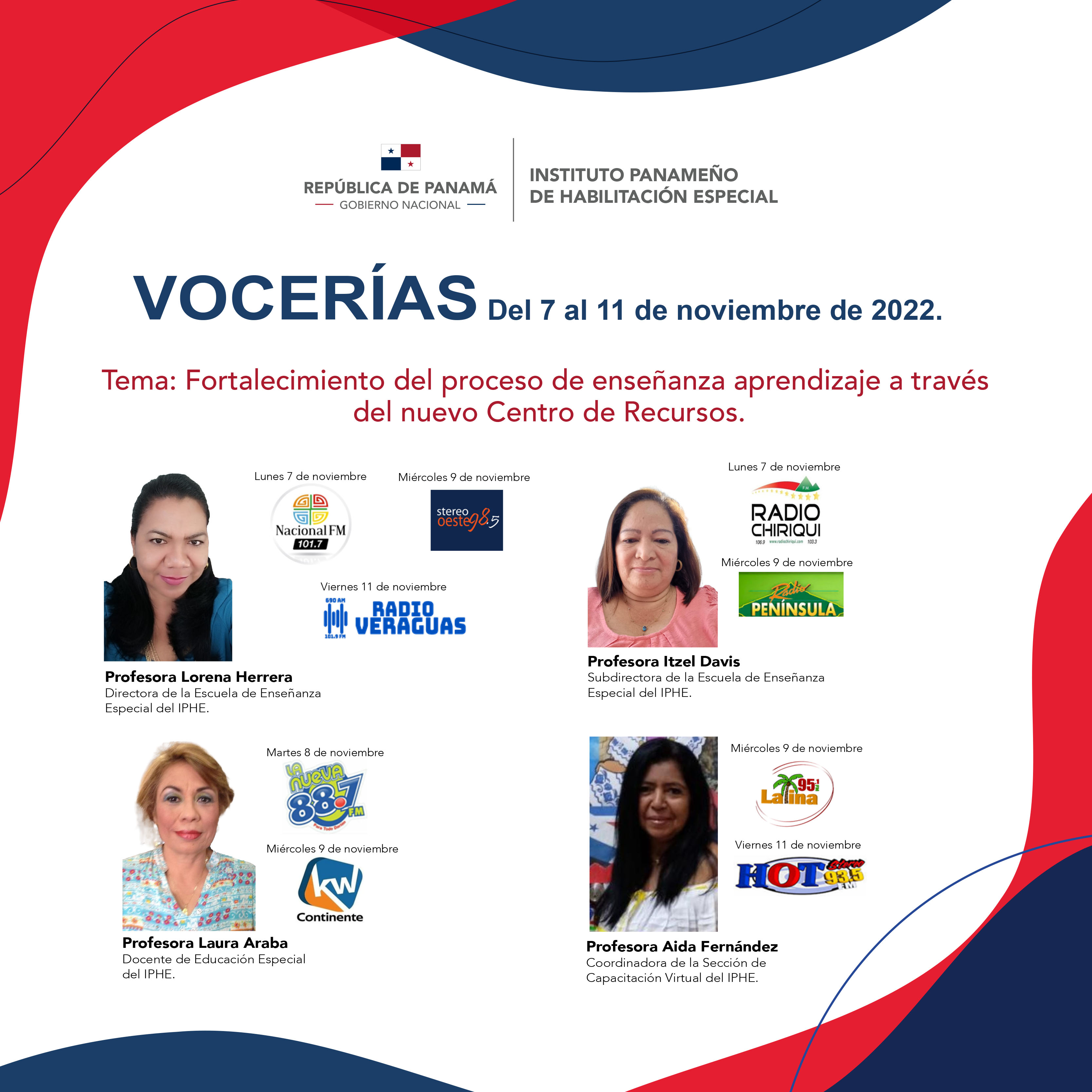 VOCERIAS  Del 7 al 11 de noviembre 2022