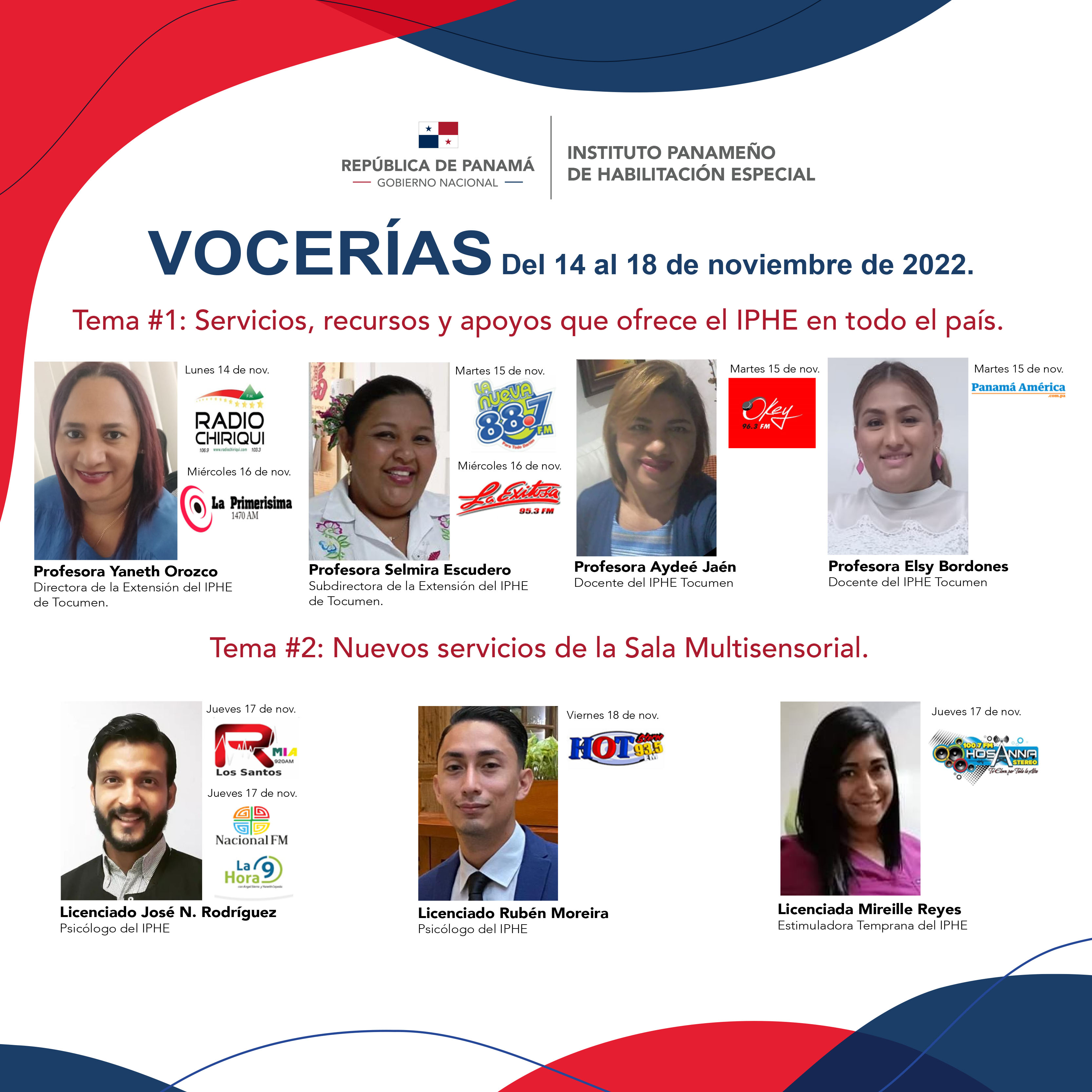 VOCERIAS  Del 14 al 18 de noviembre 2022