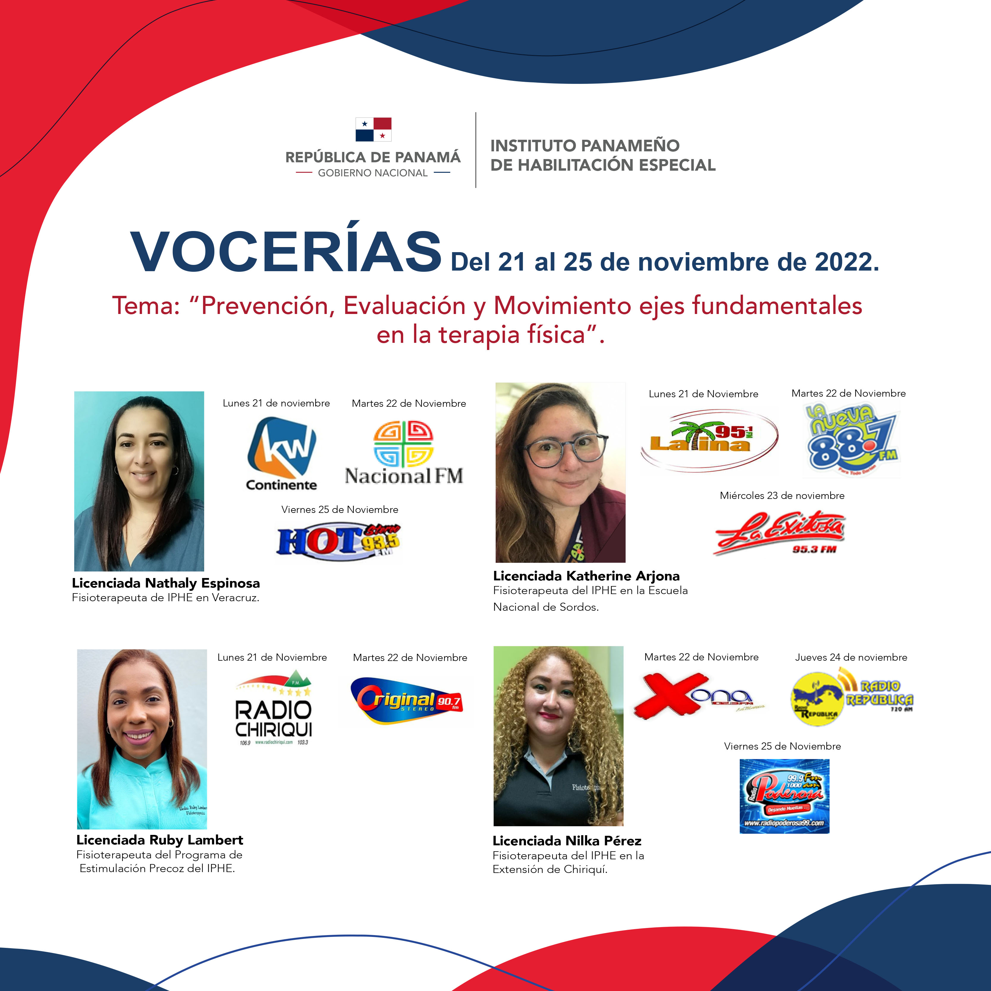 VOCERIAS  Del 21 al 25 de noviembre 2022