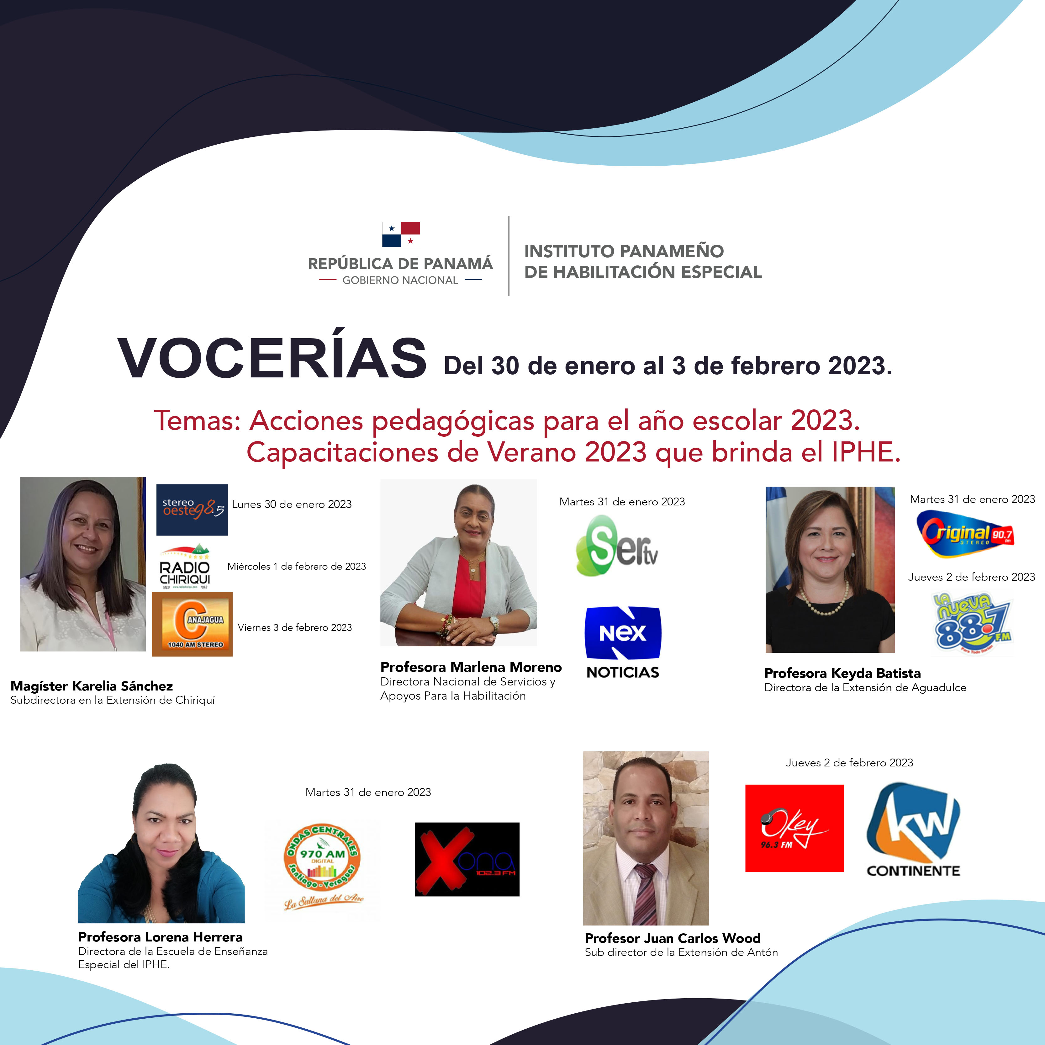VOCERIAS  Del 30 de enero al 3 de febrero 2023