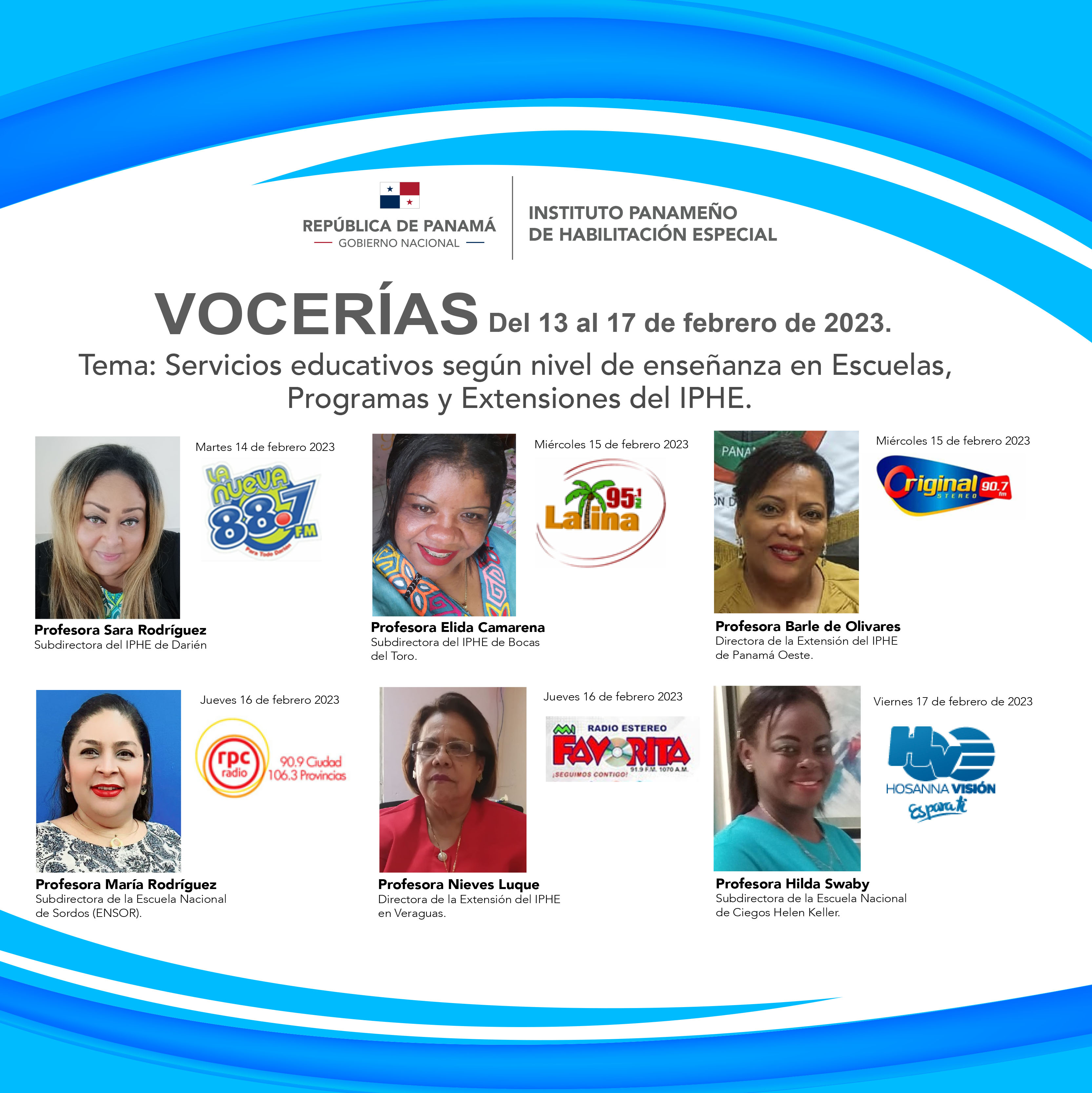 Vocerias Del 13 al 17 de febrero de 2023.