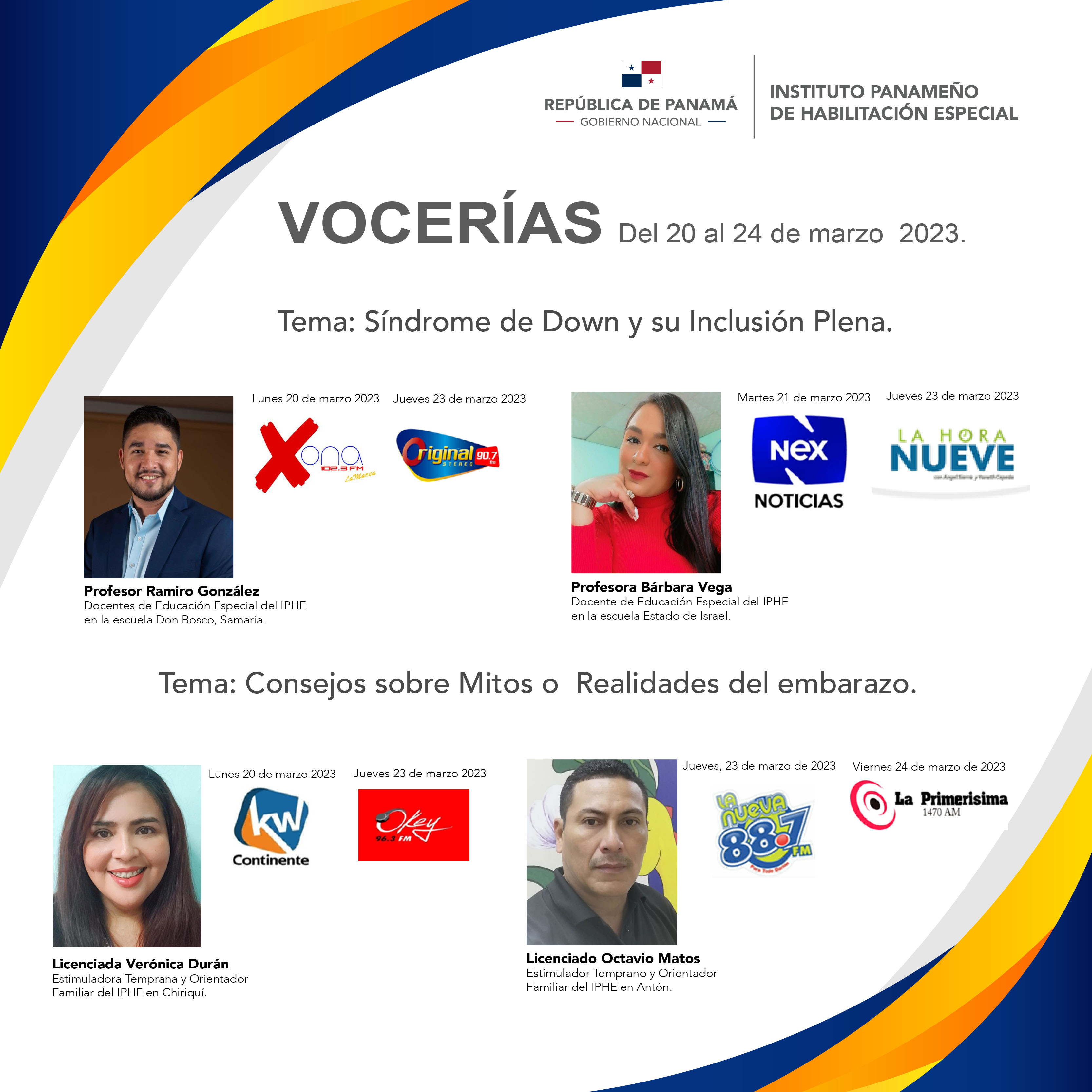 Vocerias Del 20 al 24 de marzo  2023.