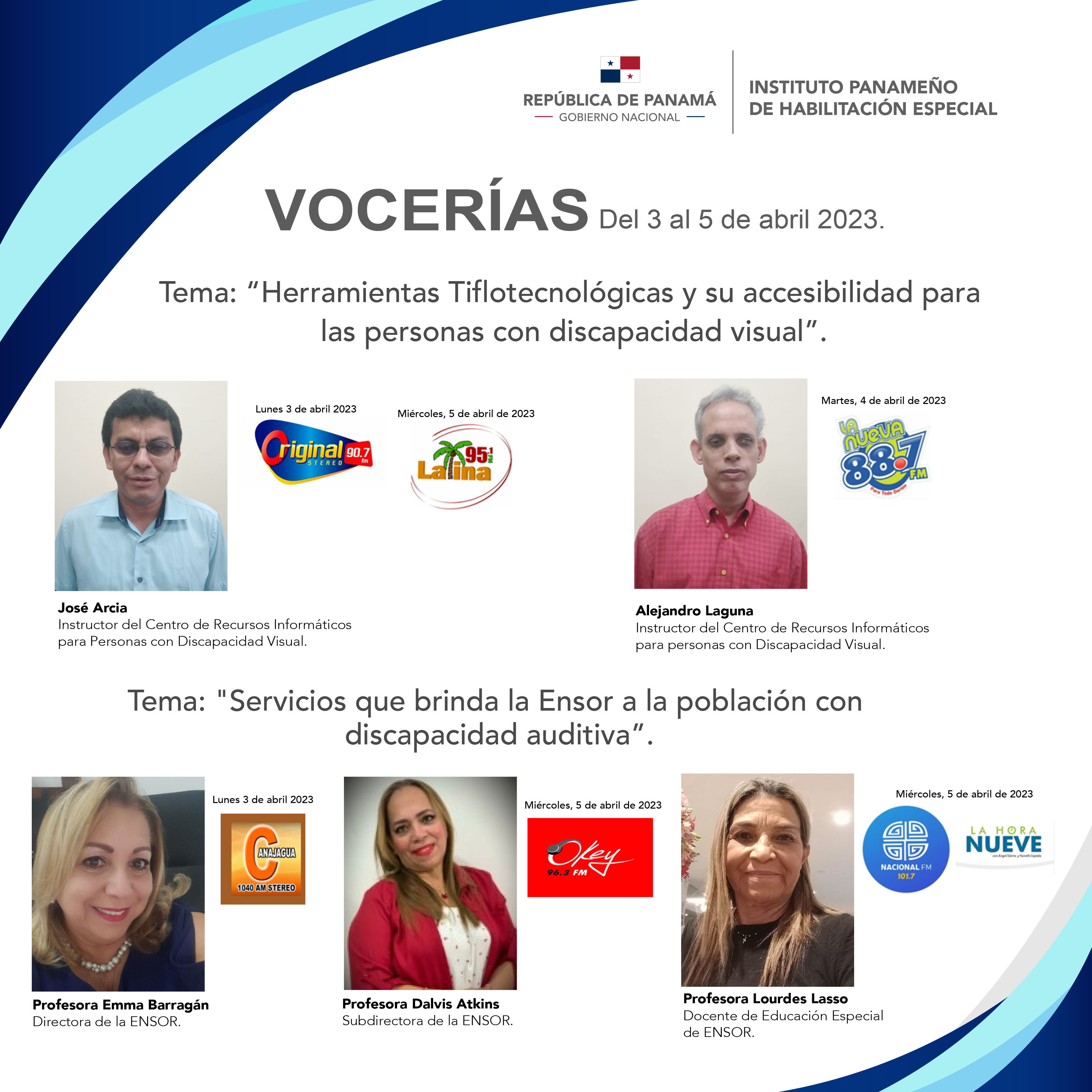 Vocerias Del 3 al 5 de abril 2023.