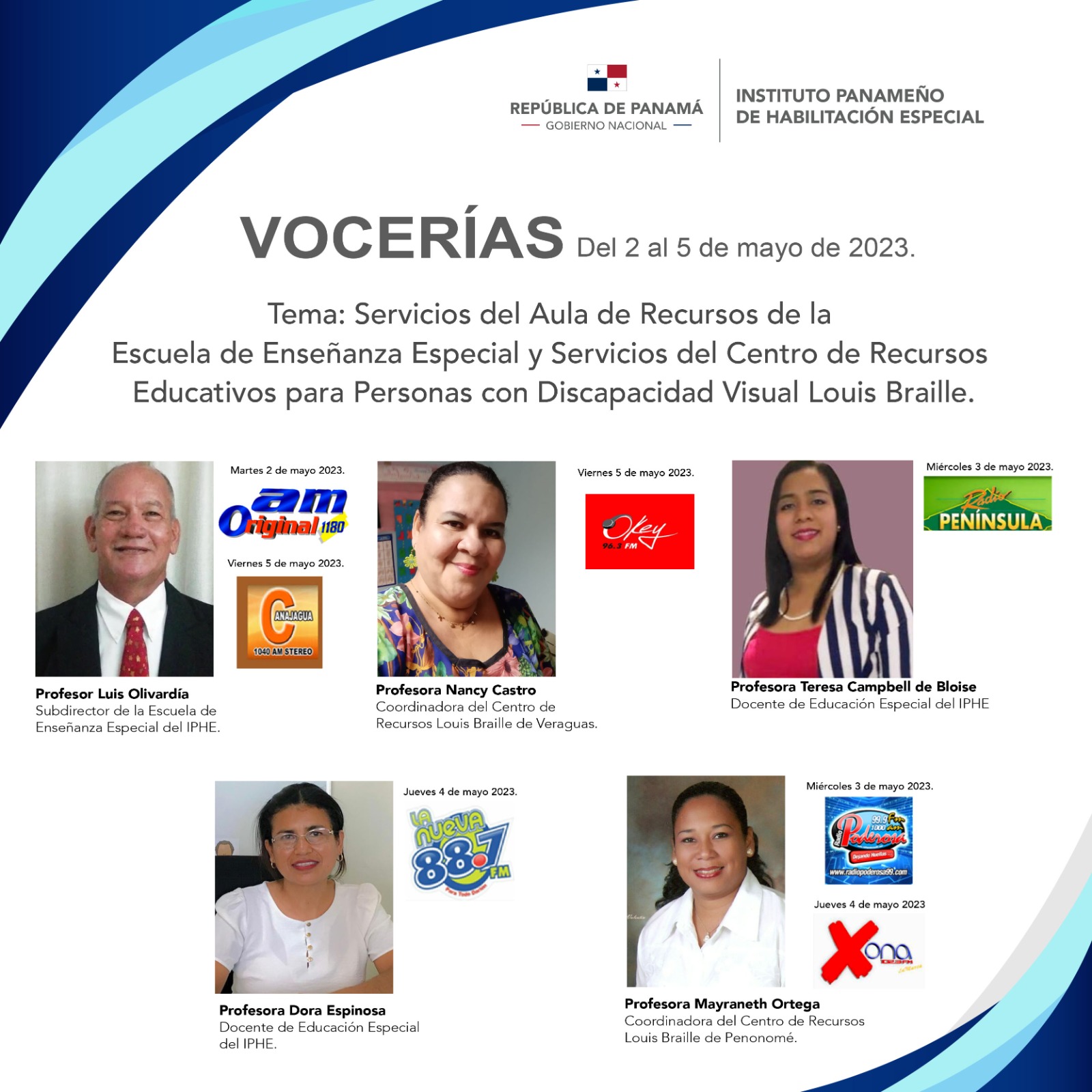 Vocerías del 2 al 5 de mayo de 2023
