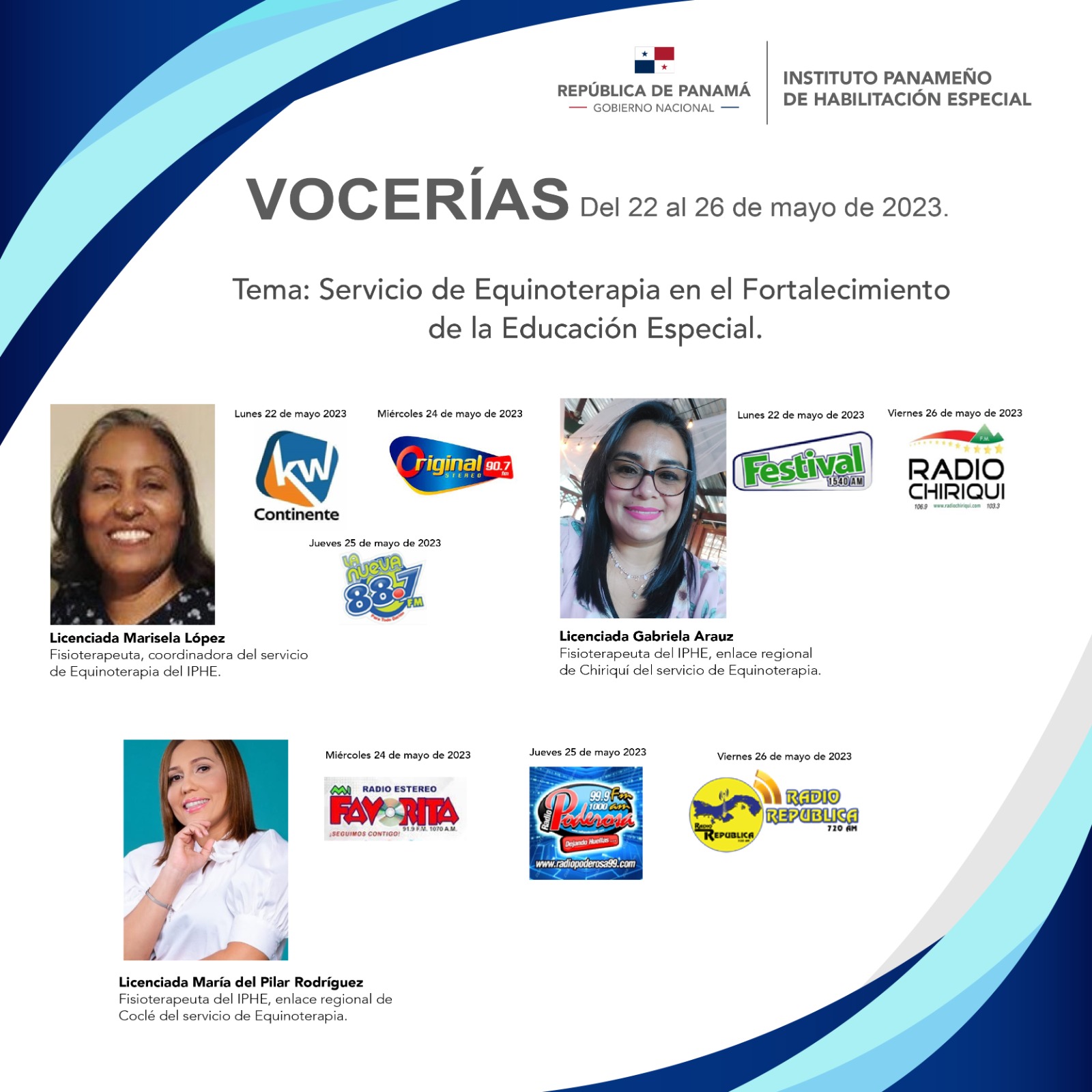 Vocerías del 22 al 26 de mayo de 2023