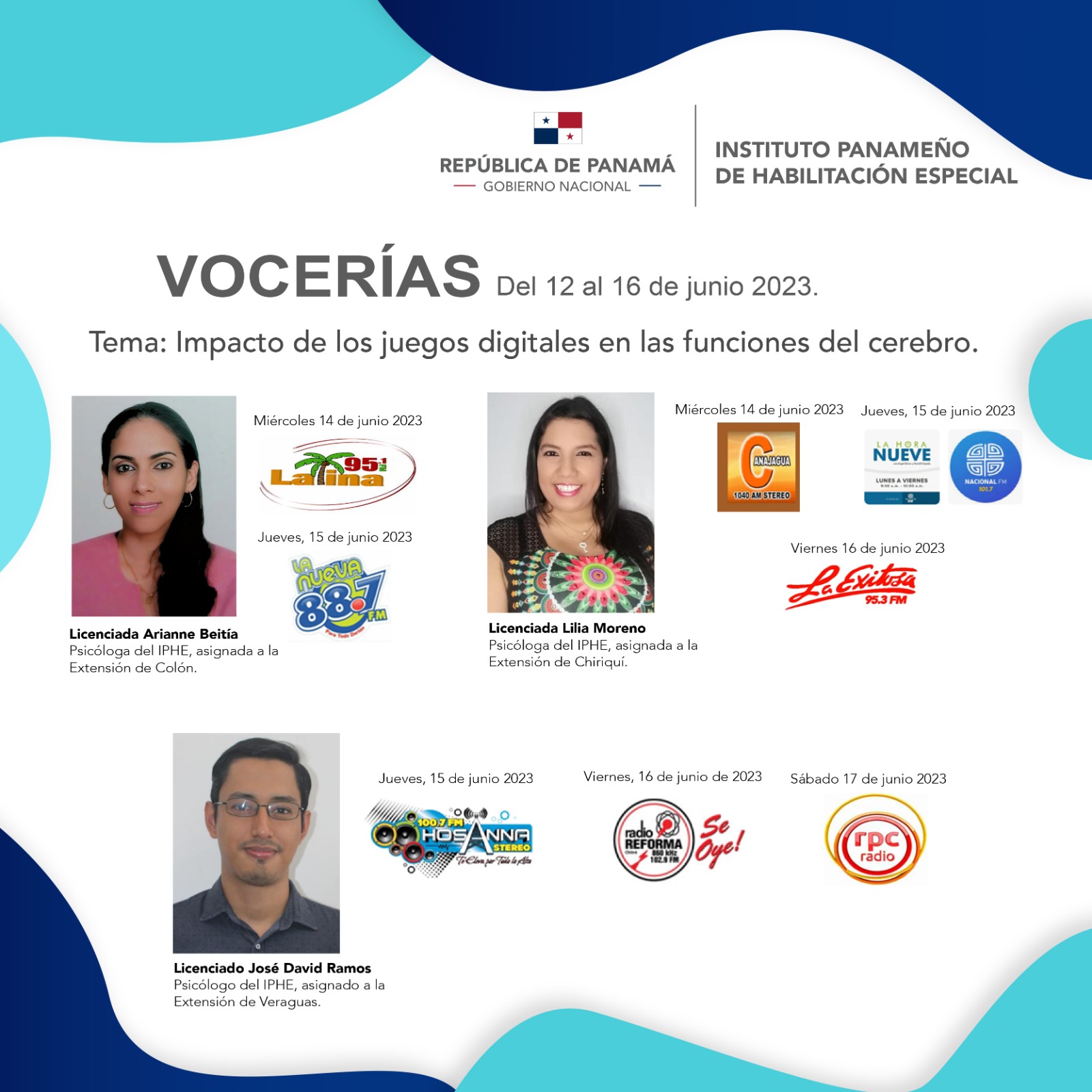 Vocerías del 12 al 16 de junio de 2023