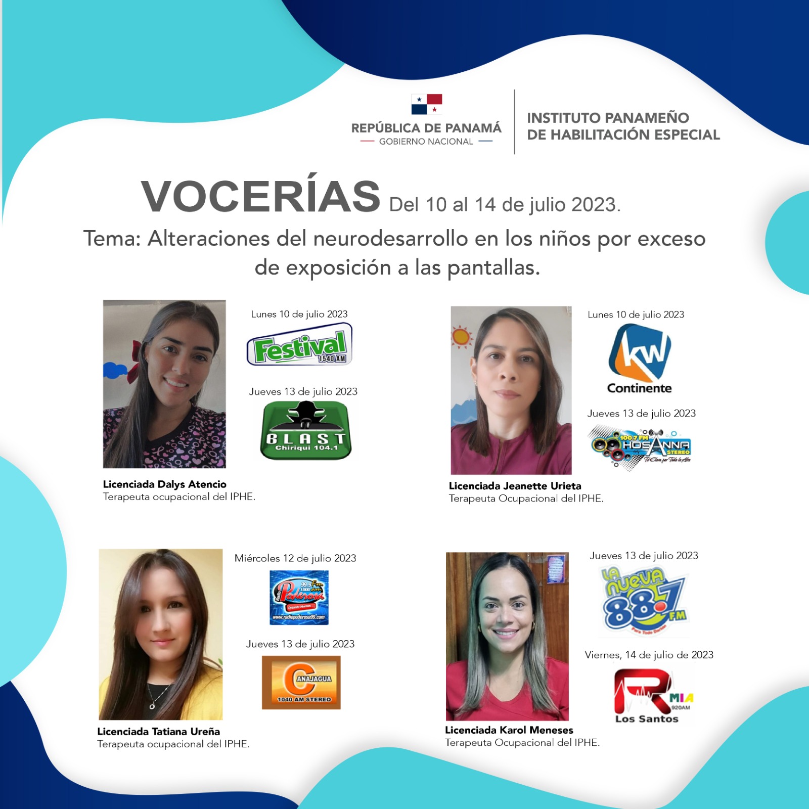 Vocerías del 10 al 14 de julio de 2023