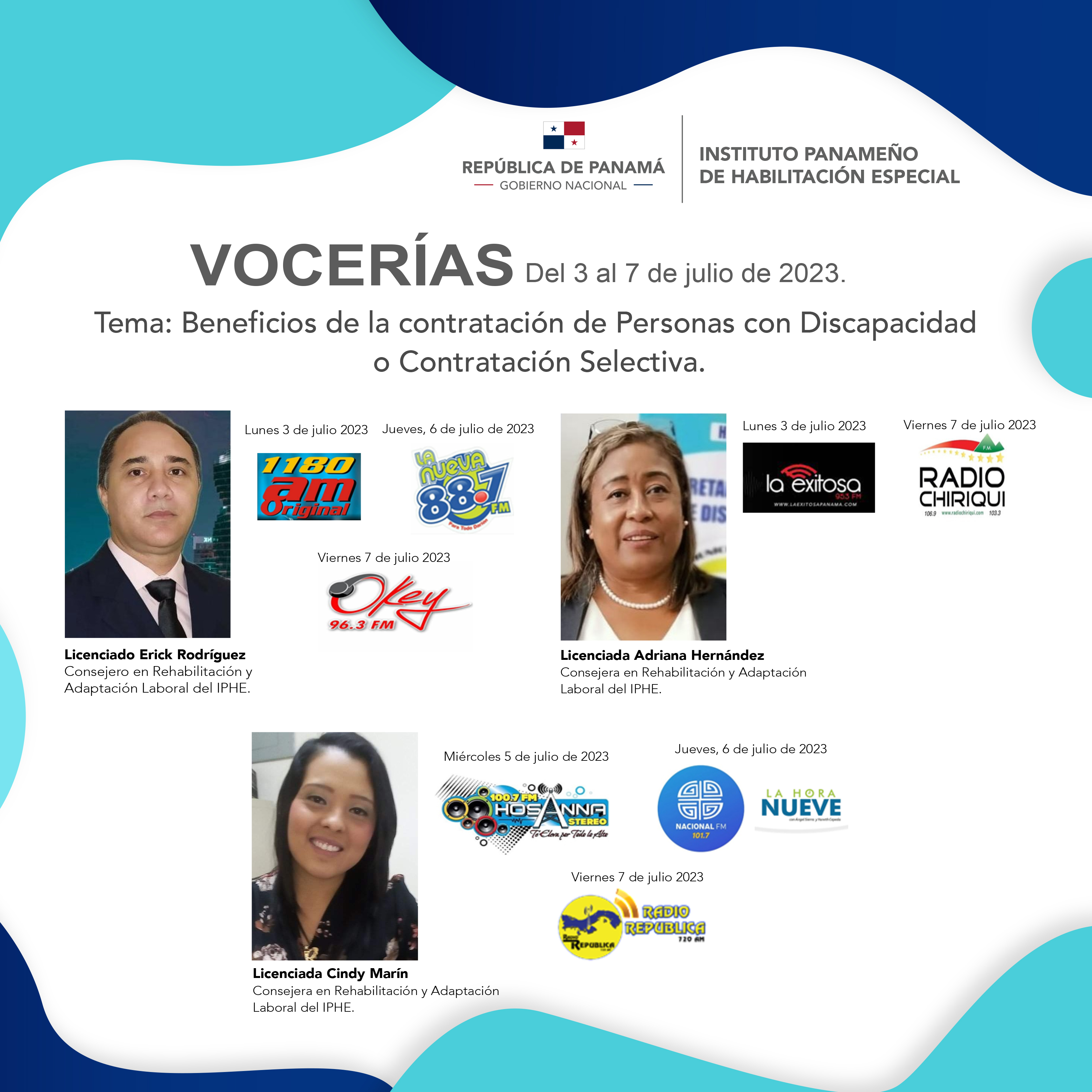 Vocerías del 3 al 7 de julio de 2023