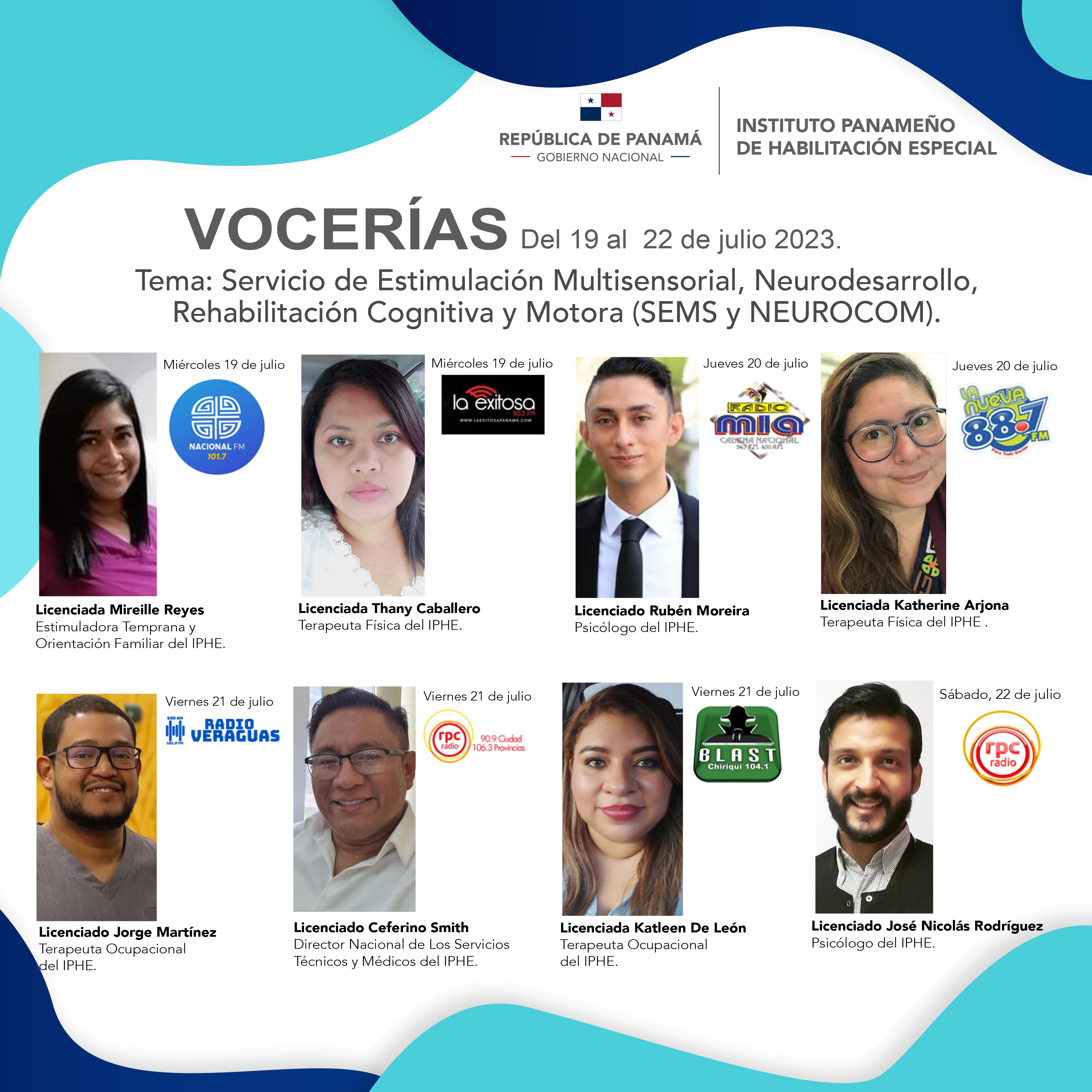 Vocerías del 19 al 22 de julio de 2023