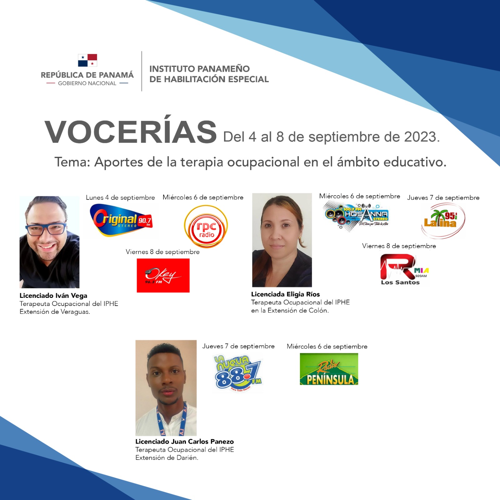 Vocerías del 4 al 8 de septiembre de 2023