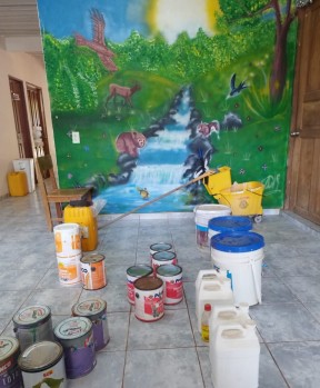 Jornada de limpieza y pinturas en el módulo de La Palma en Darién