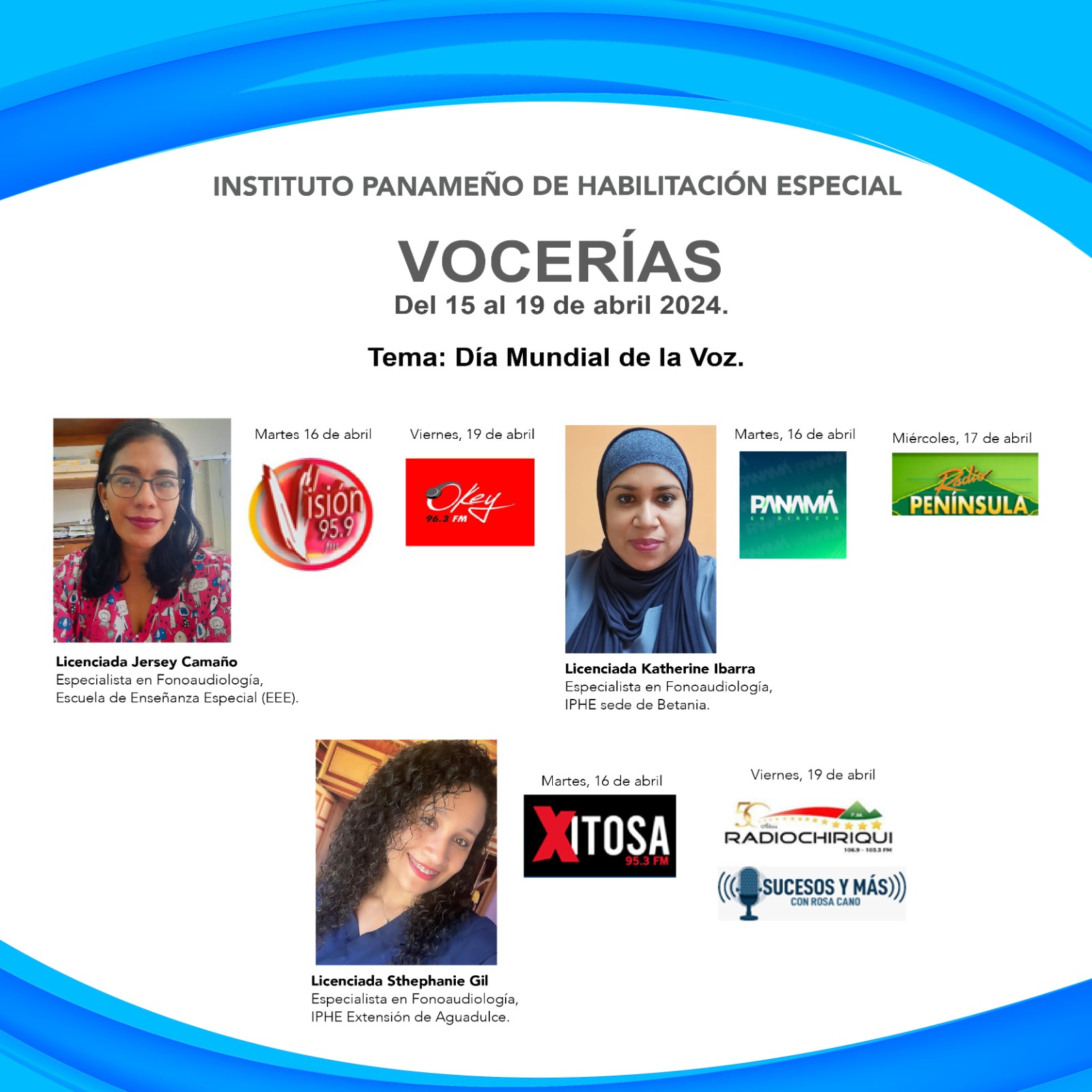 Vocerías del 15 al 19 de abril del 2024