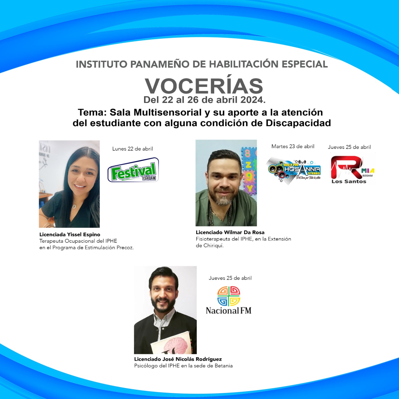 Vocerías del 22 al 26 de abril del 2024