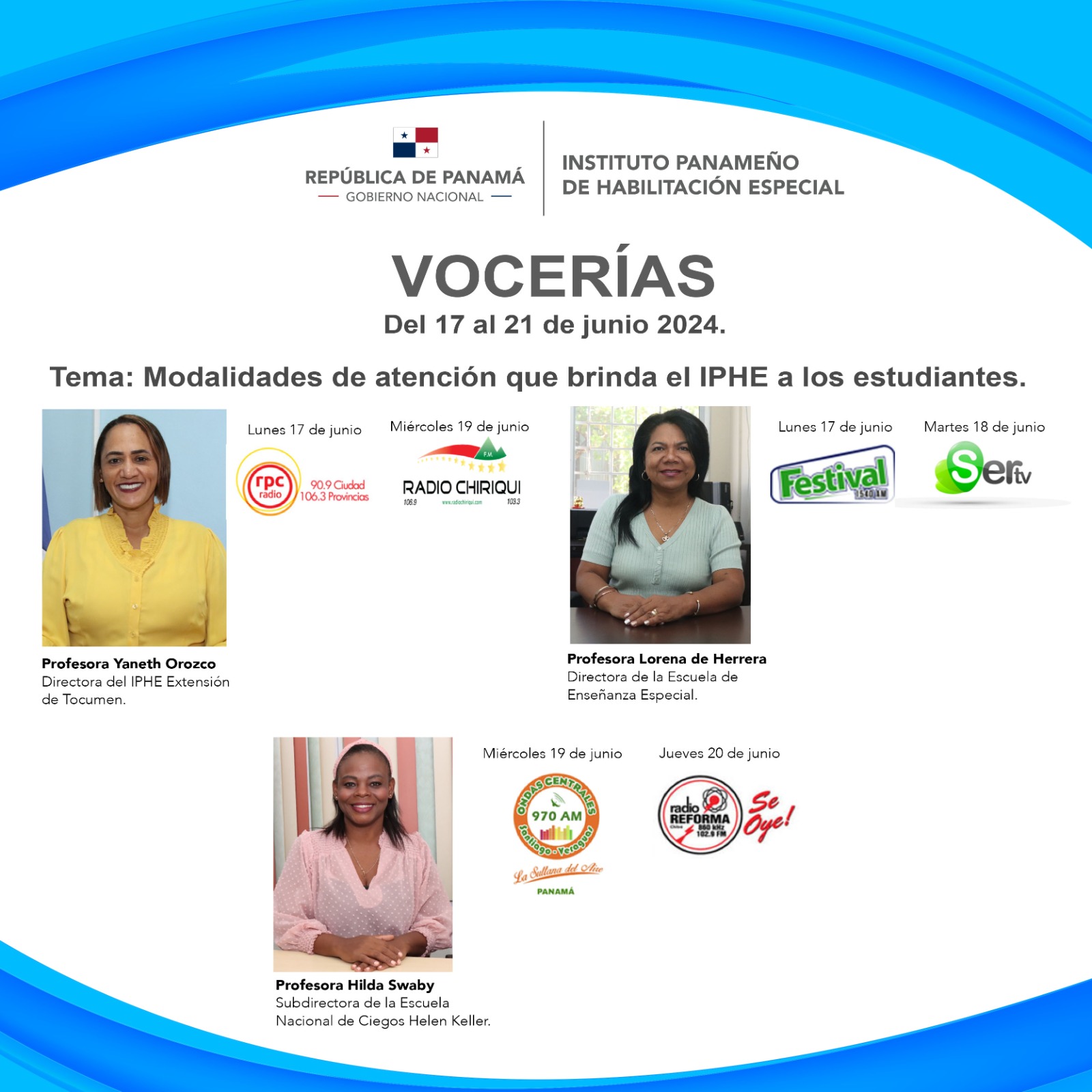 Vocerías del 17 al 21 de junio del 2024