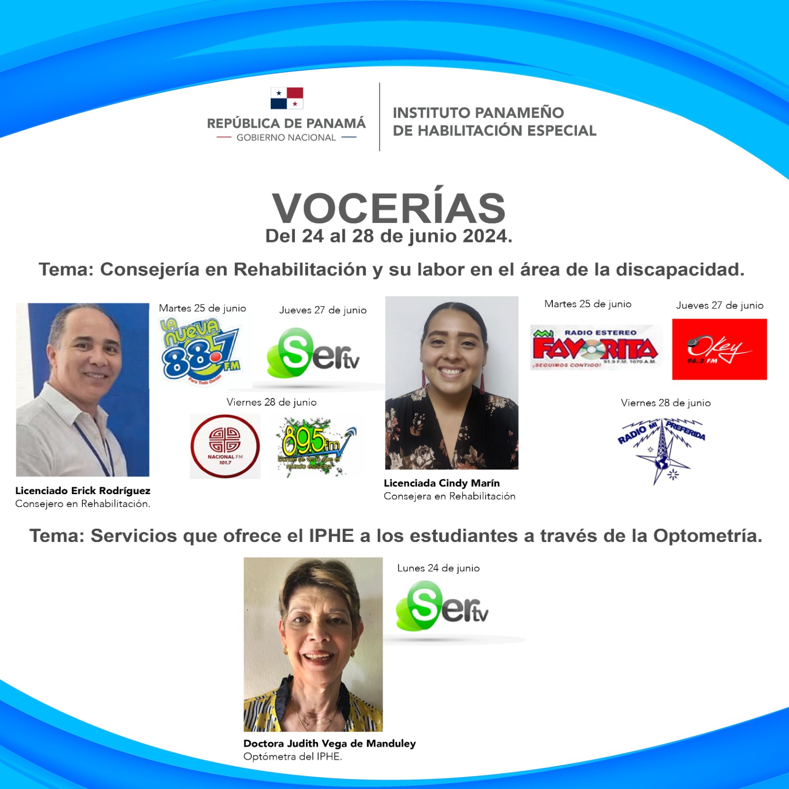 Vocerías del 24 al 28 de junio del 2024